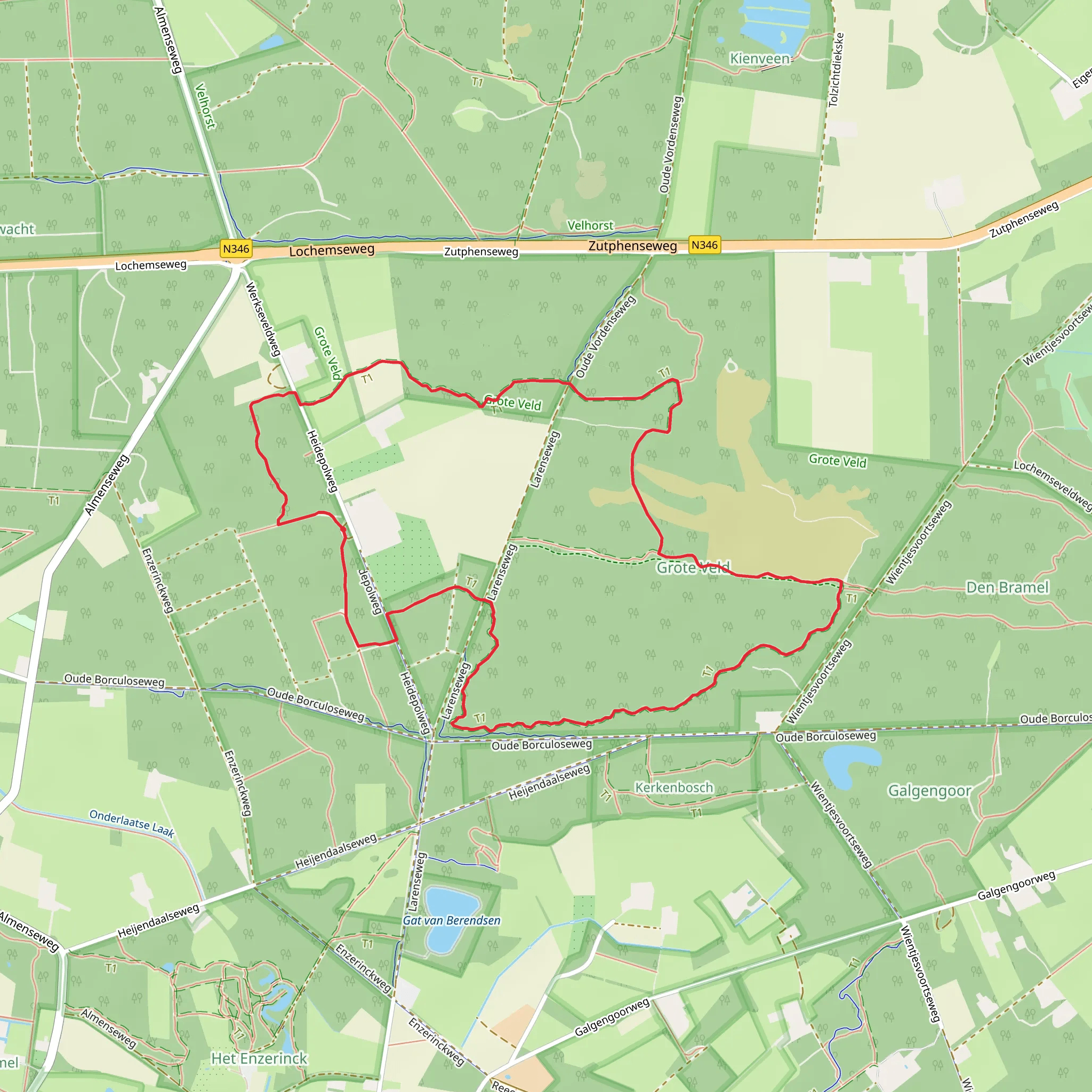 Grote Veld via Heide Route mobile static map