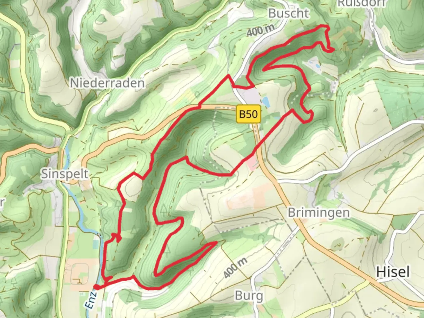 An image depicting the trail Neuhaus Loop via Lascheider Kapelle and its surrounding area.