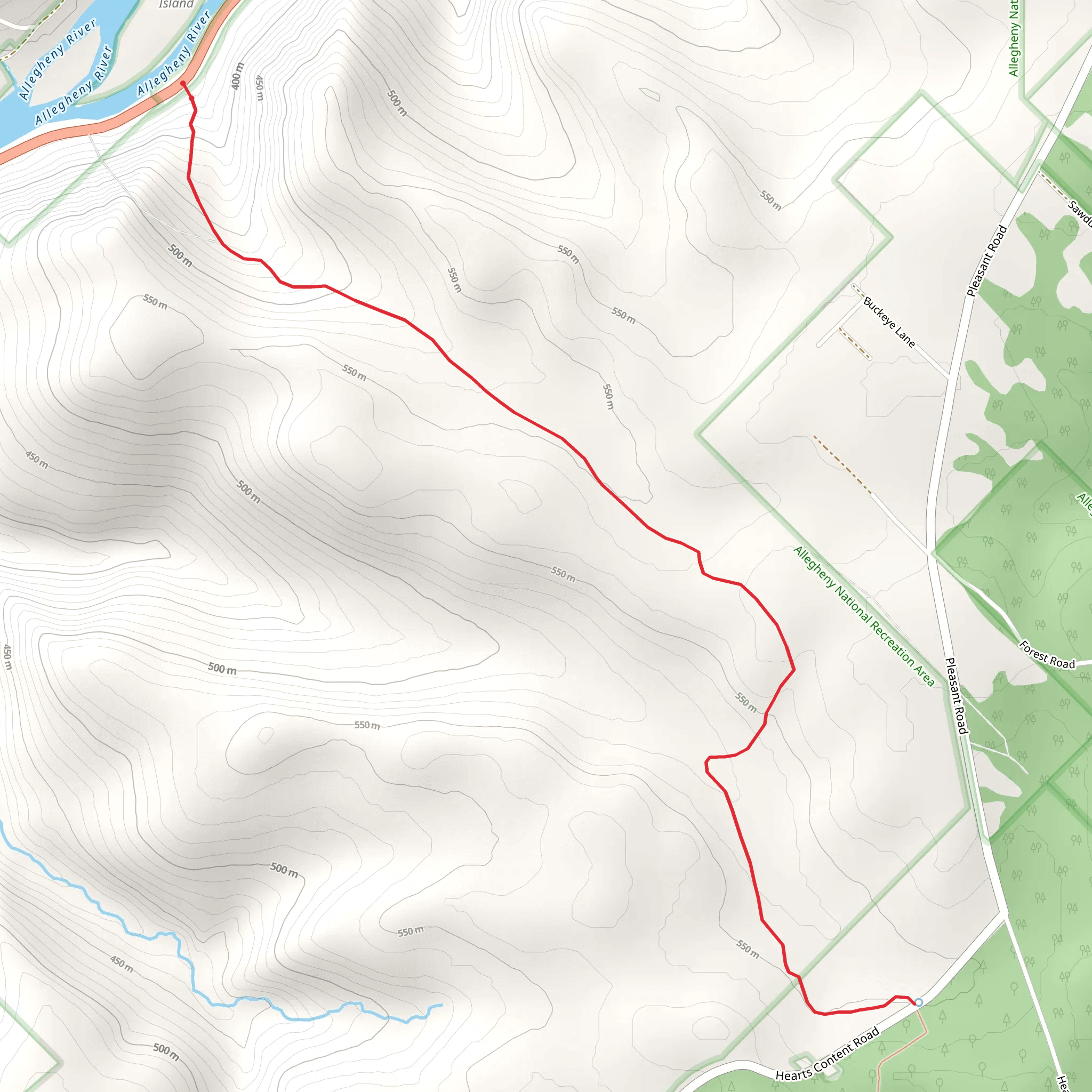 Tanbark Trail - Allegheny River mobile static map
