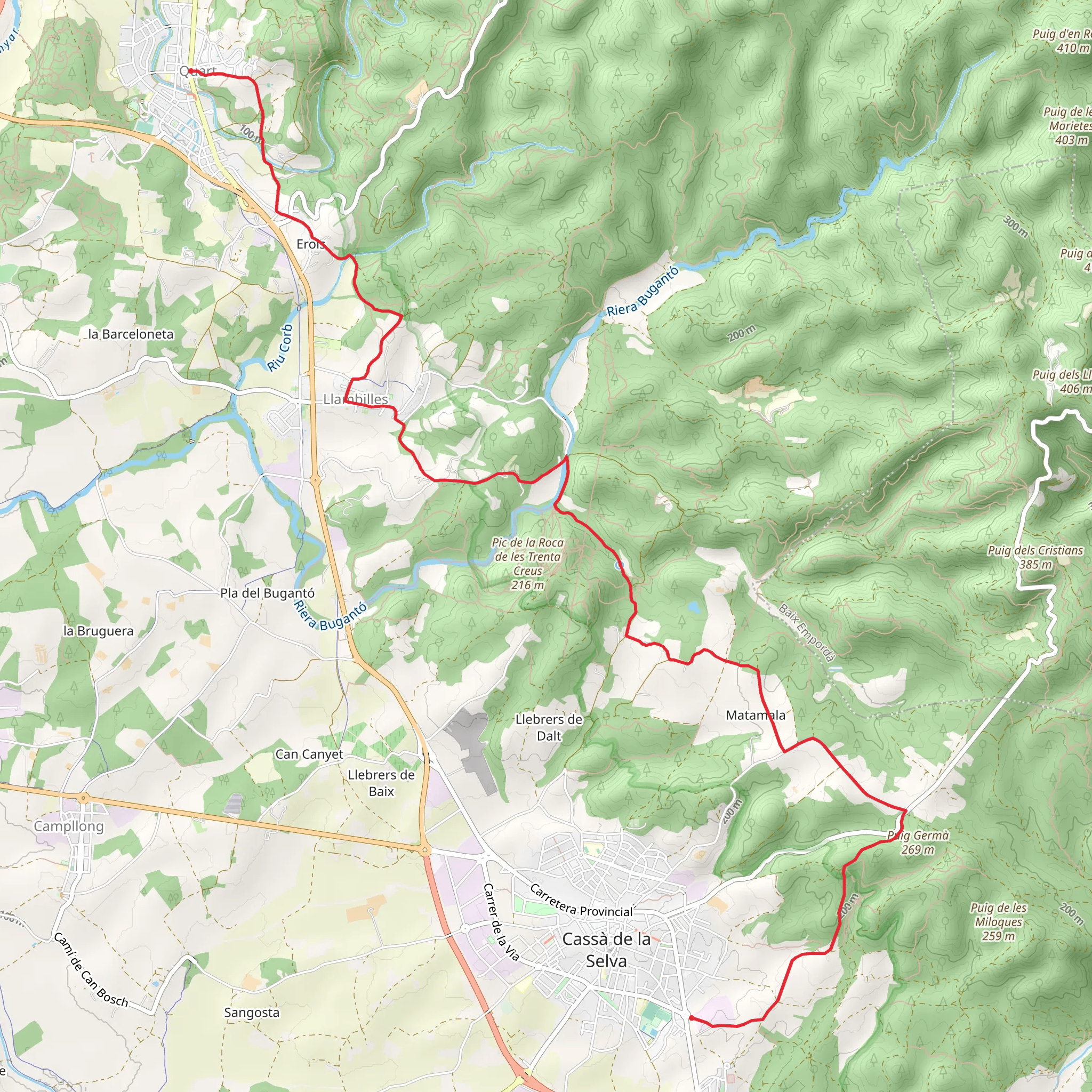 Quart - Cassa de la Selva PR C 191 mobile static map