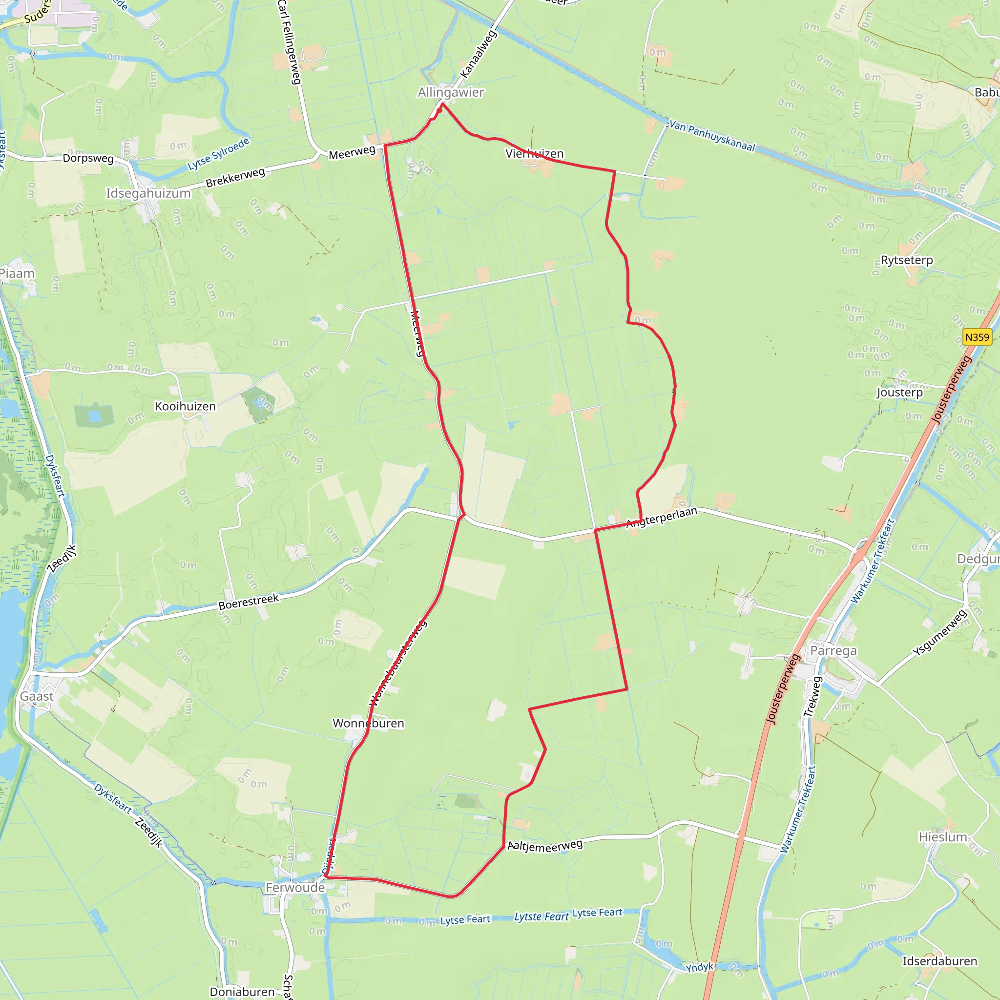 Parregaastermeerpolder and Ferwoude Loop mobile static map