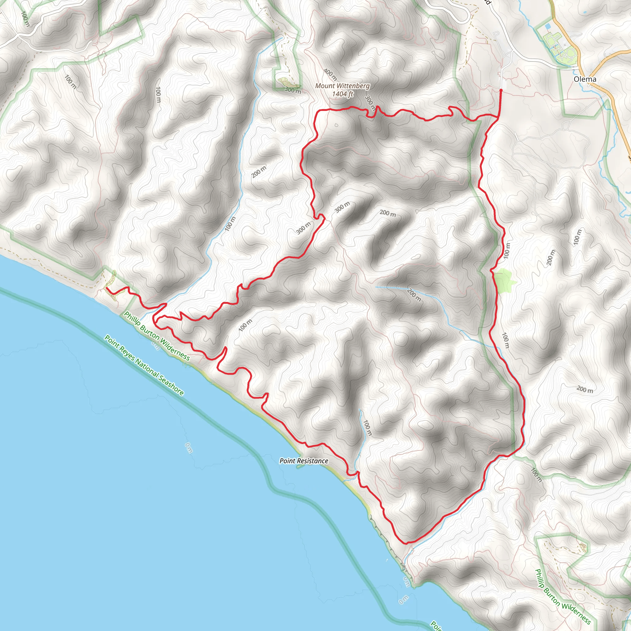 Mount Wittenberg and Coast Campground Loop mobile static map