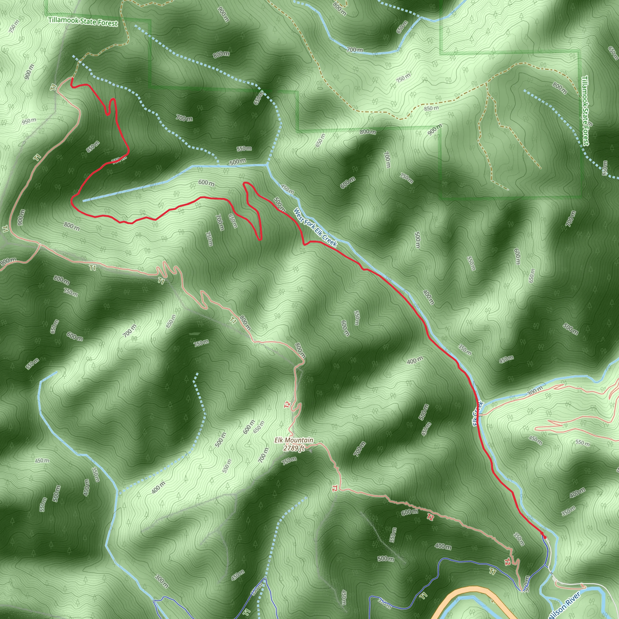 Elk Creek Trail mobile static map