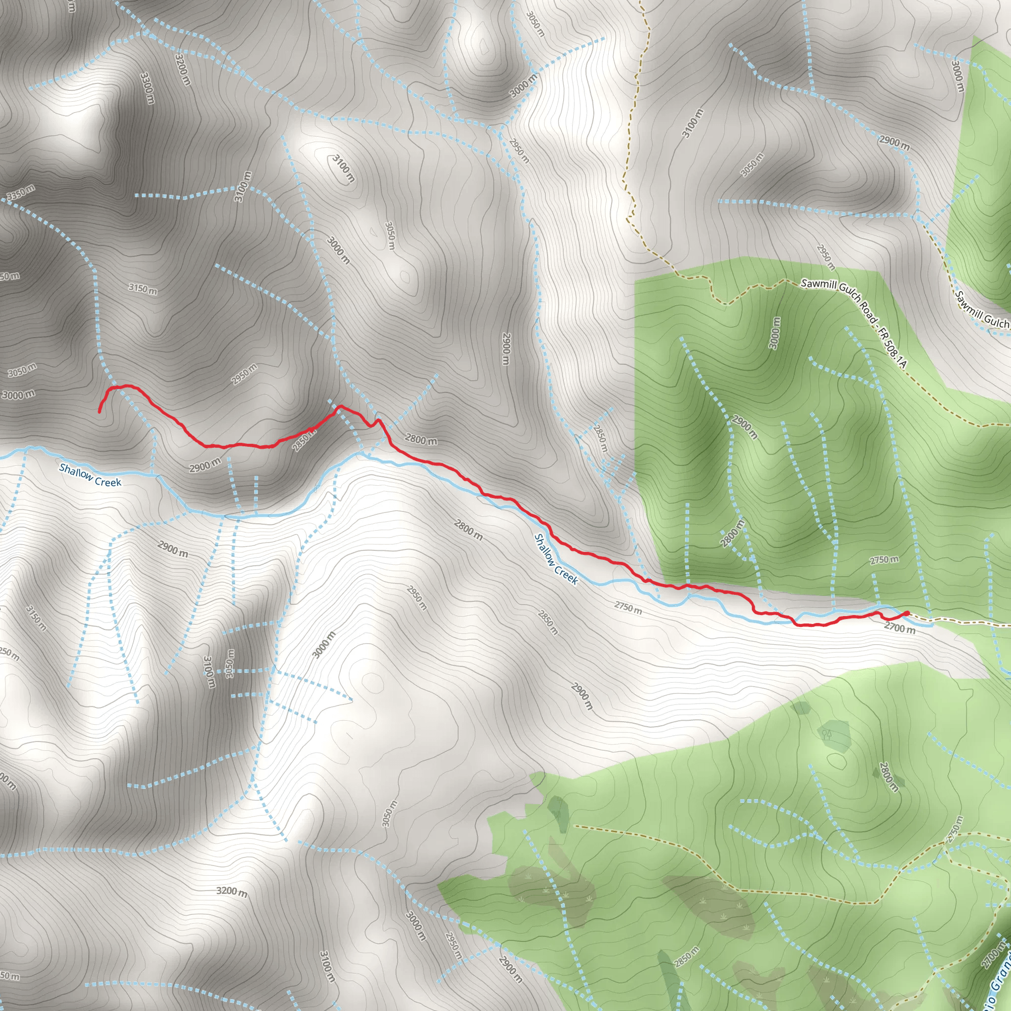 Shallow Creek Trail mobile static map