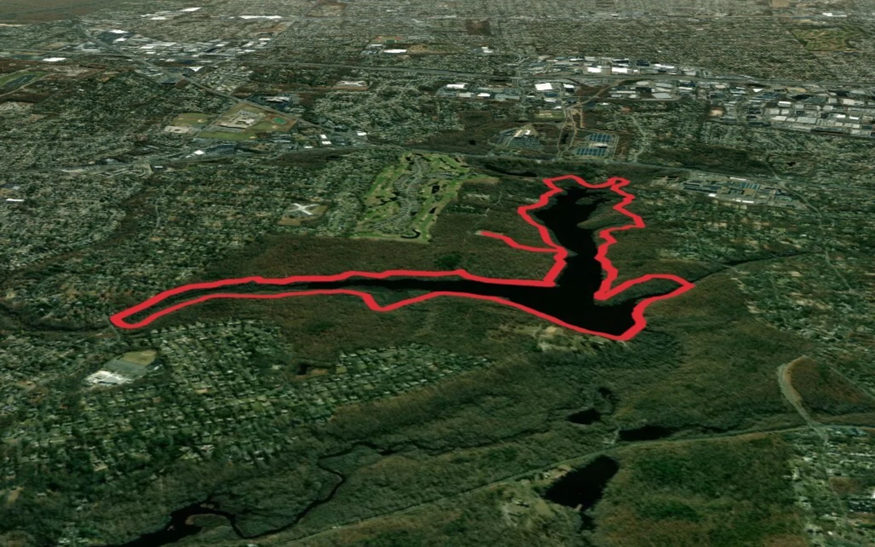 An image depicting the trail New Millpond Loop and its surrounding area.