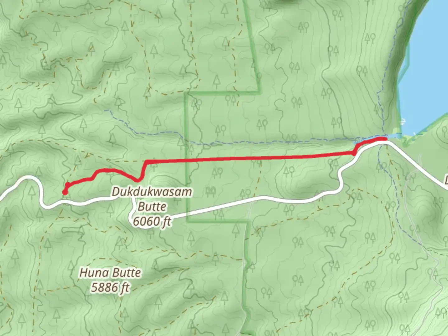 An image depicting the trail Paulina Falls from Paulina-East Lake Road and its surrounding area.