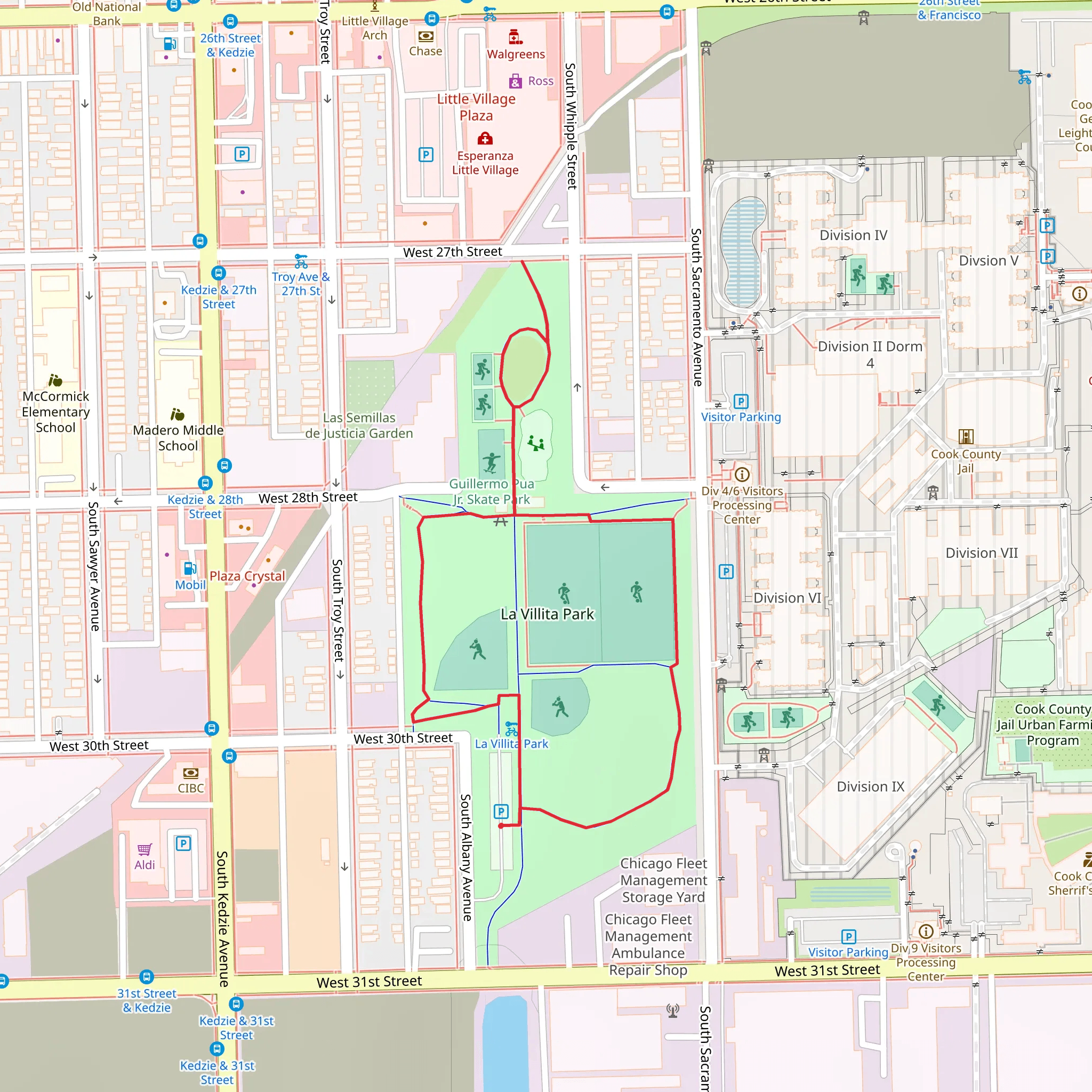 La Villita Park Loop mobile static map