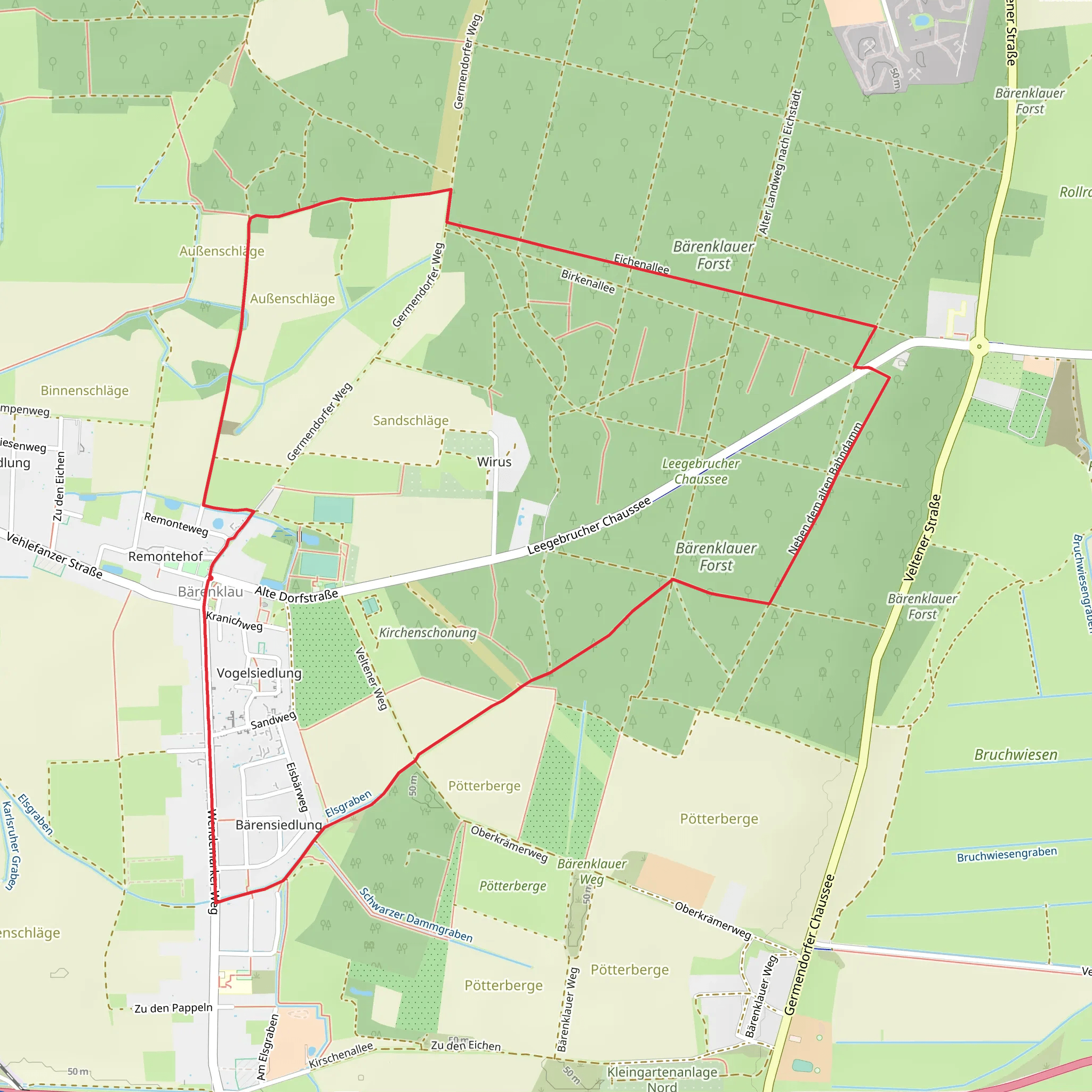 Bärenklau Loop via Wirus Forst mobile static map