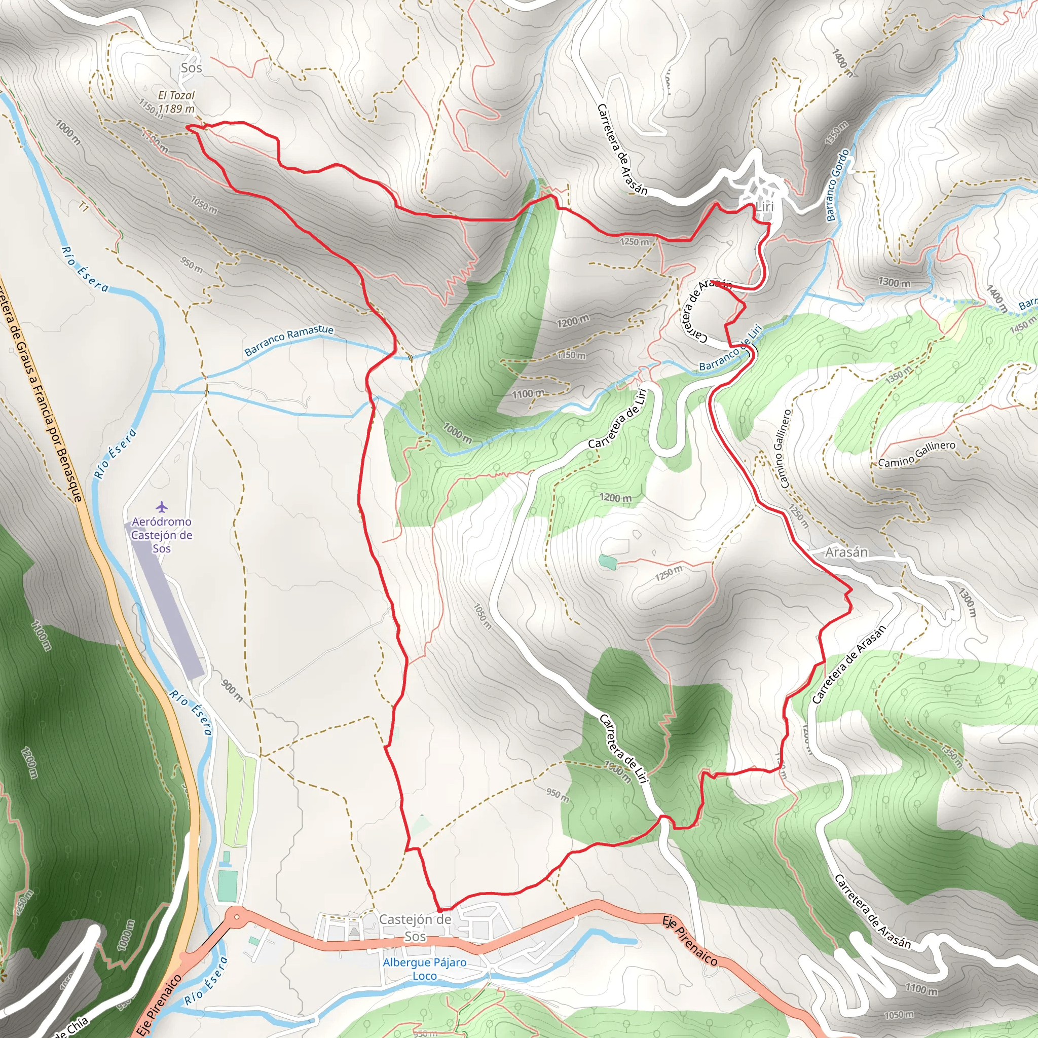 Castejon de Sos PR HU 88 mobile static map