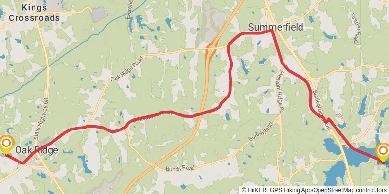 Mountains-to-Sea Trail stage 46 Map