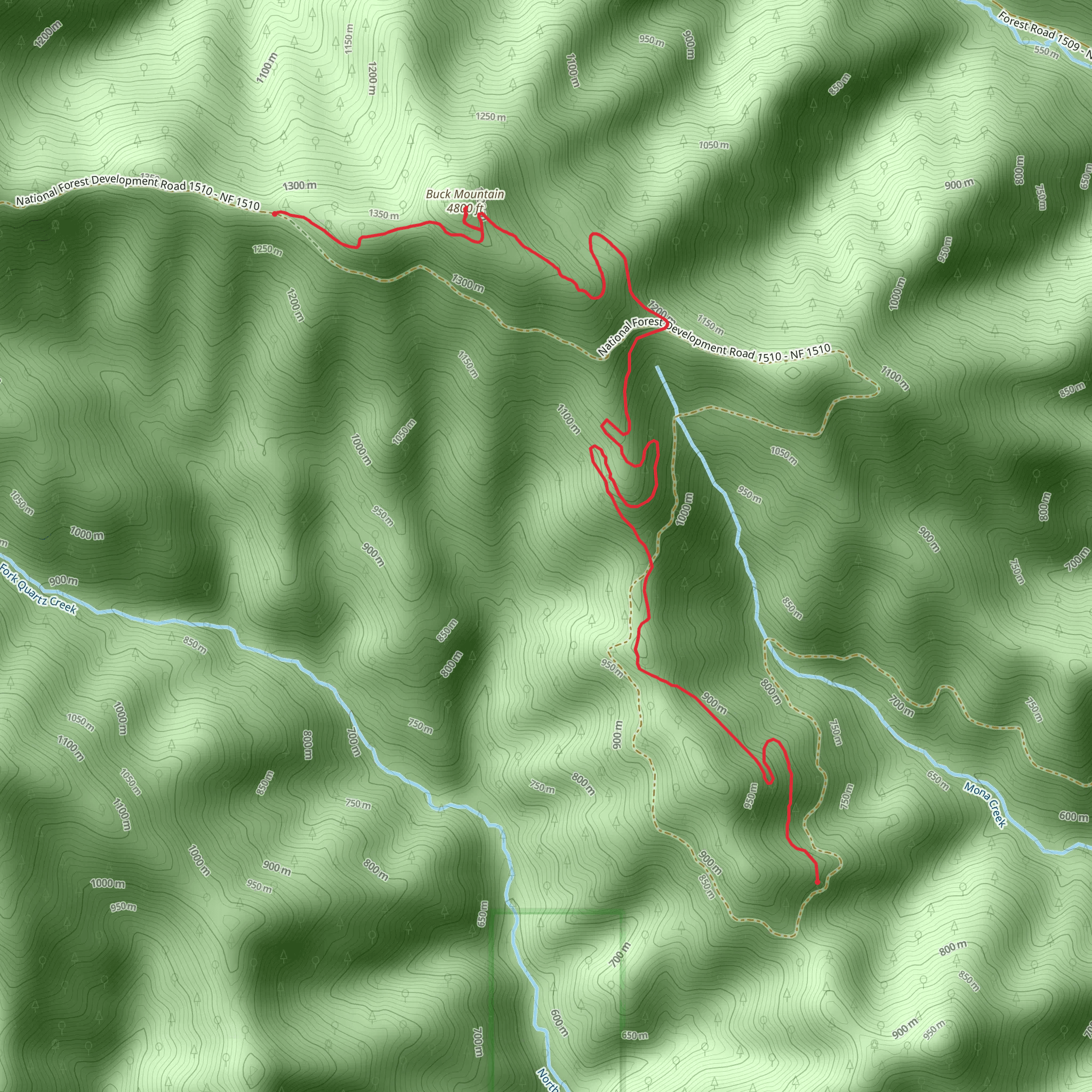 Buck Mountain Trail mobile static map