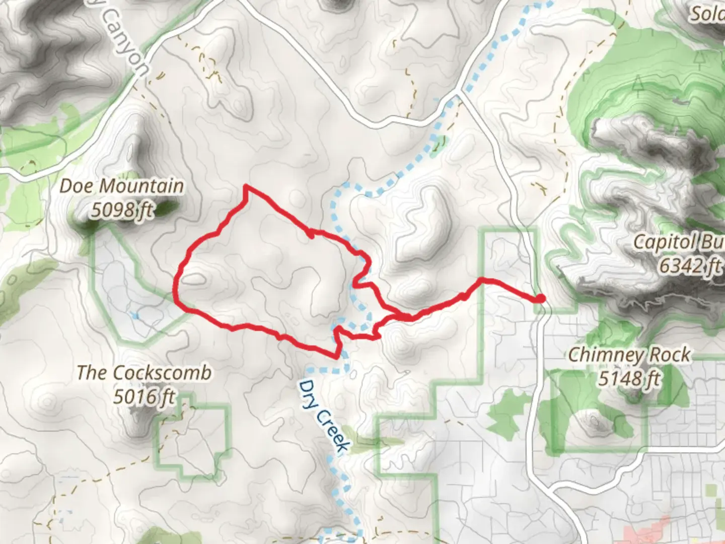 An image depicting the trail Rupp - Arizona Cypress - Two Fence Loop Trail and its surrounding area.