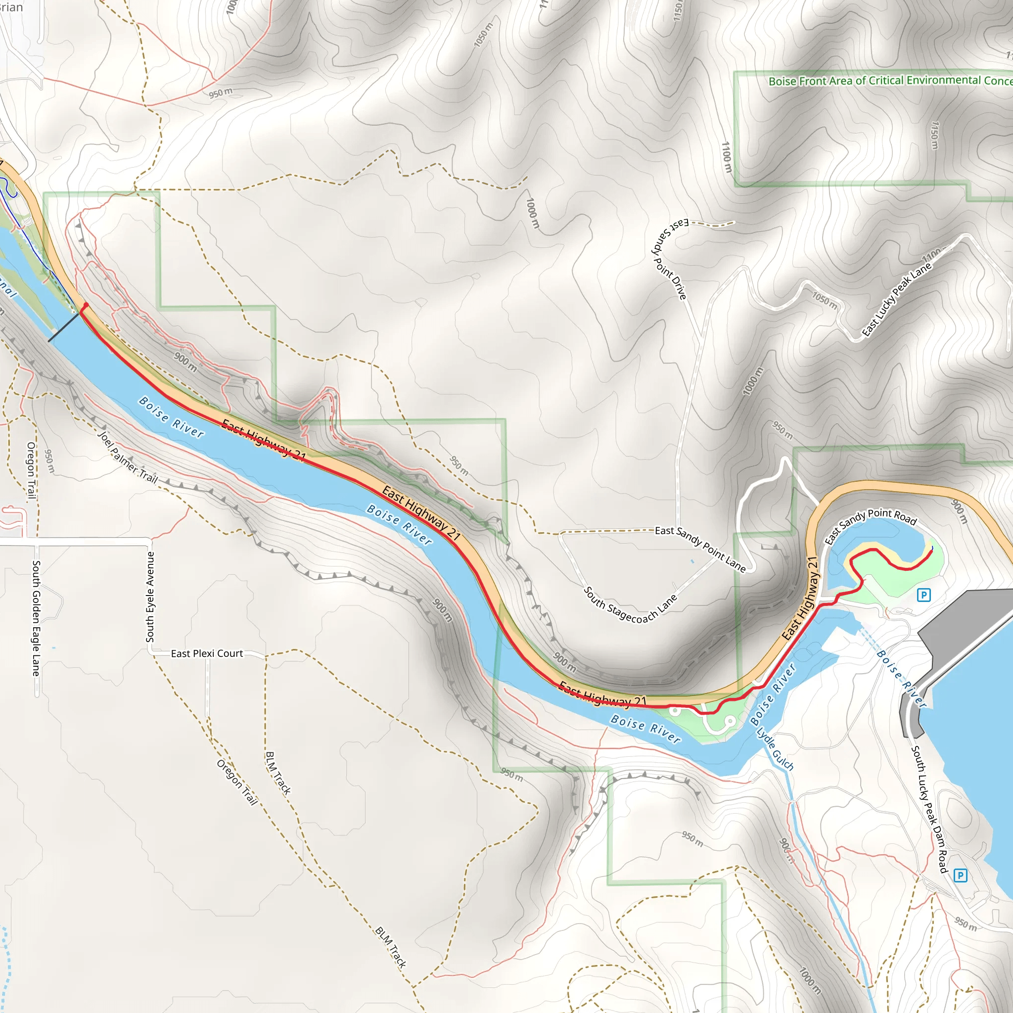Discovery Picnic Area and Lucky Peak State Park Walk mobile static map