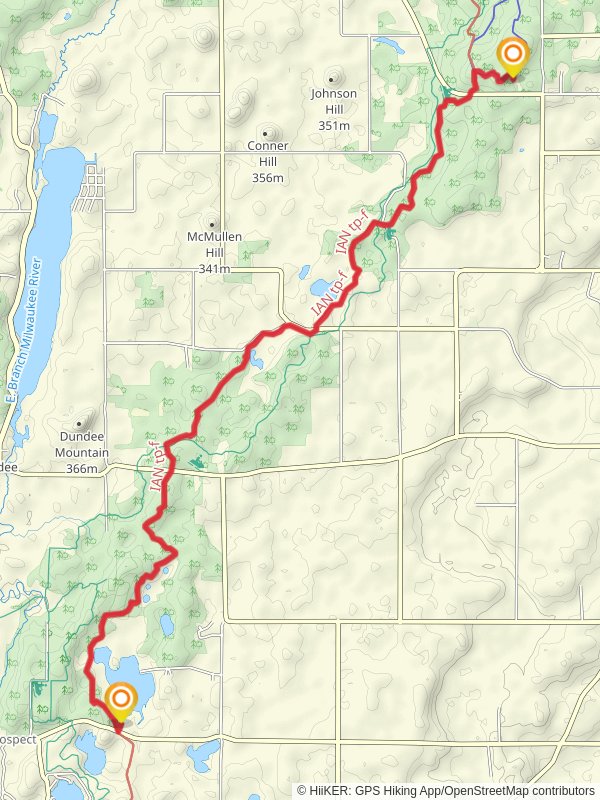 Crooked Lake and Butler Lake via IAN