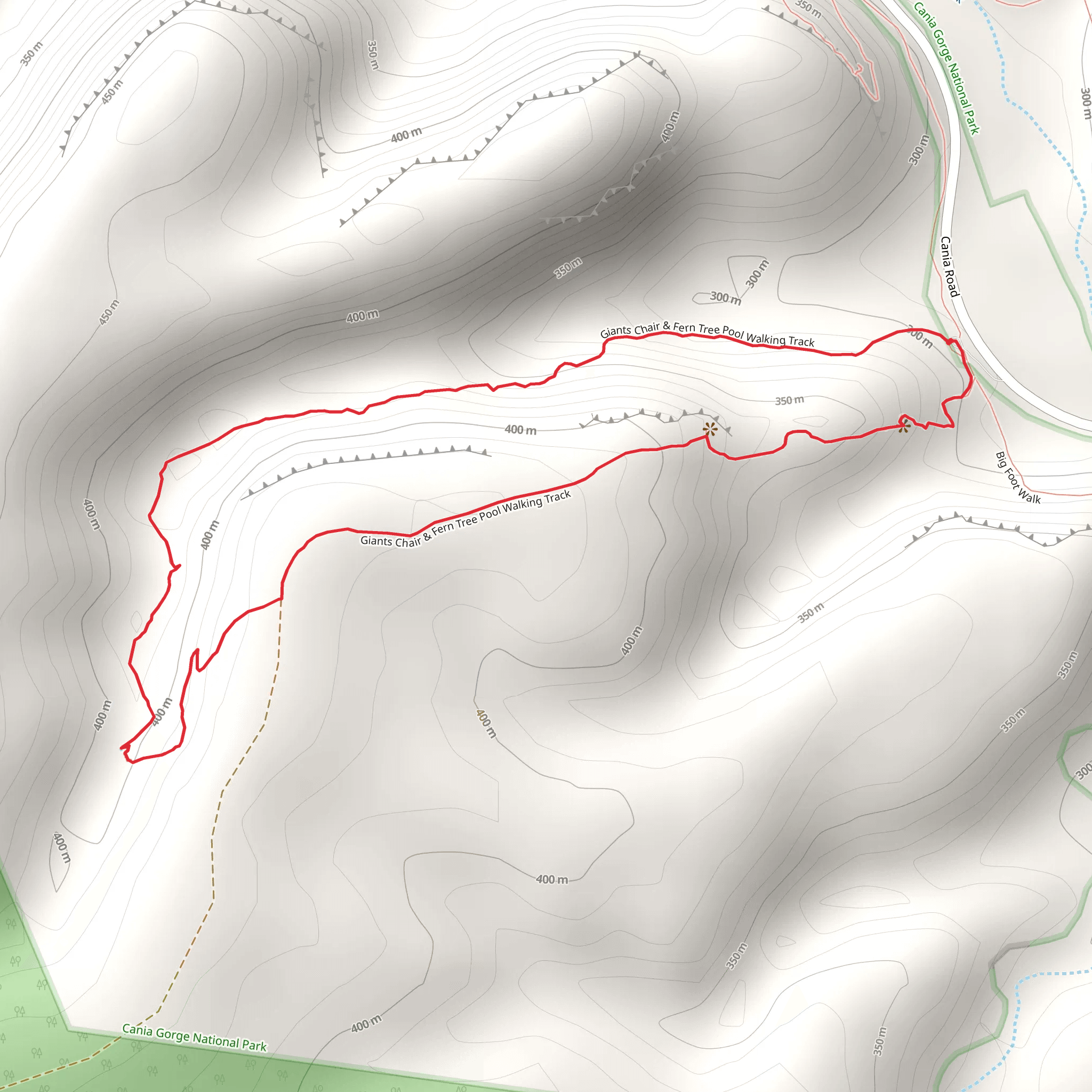 Fern Tree Pool and Giant's Chair Circuit Track mobile static map