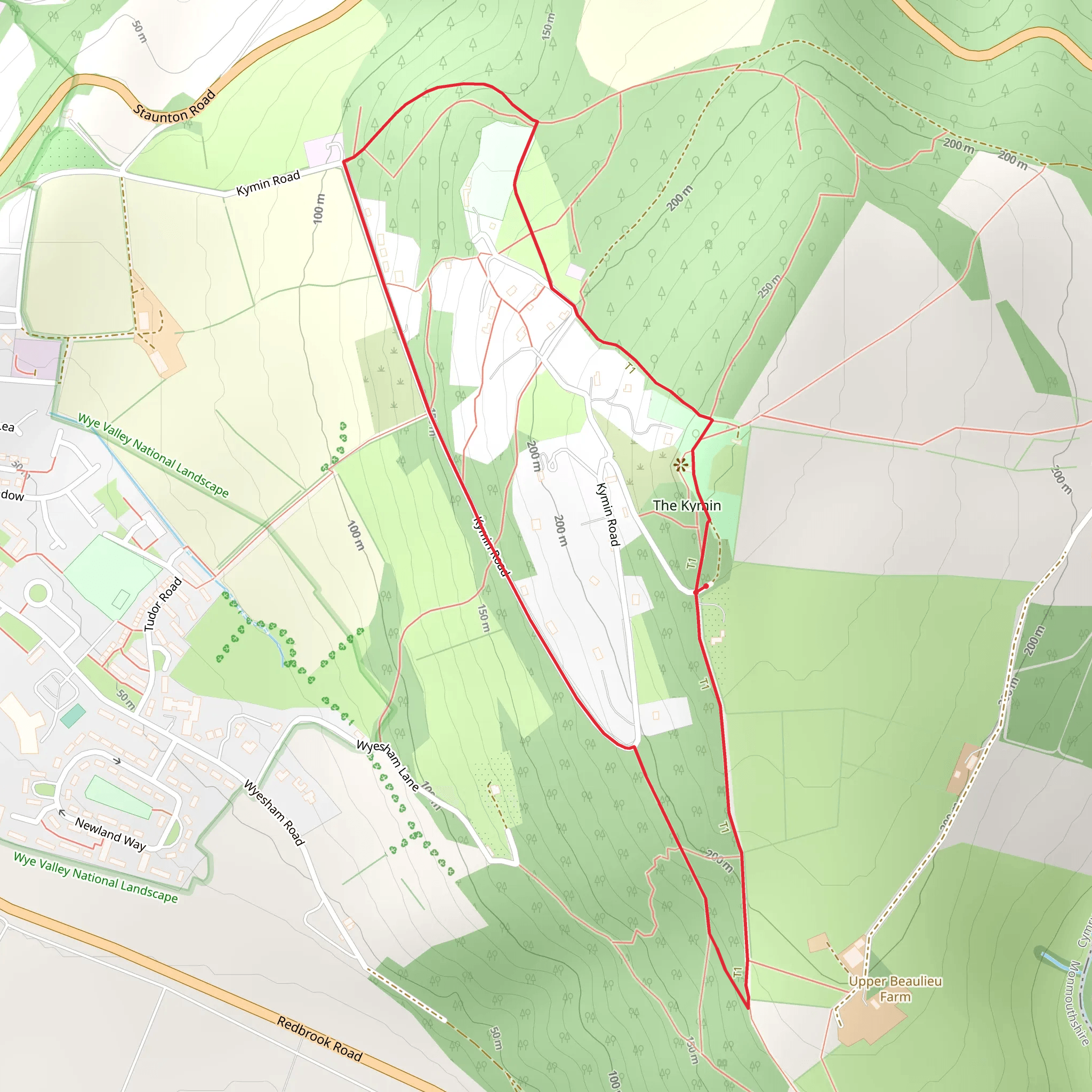 The Kymin Loop mobile static map