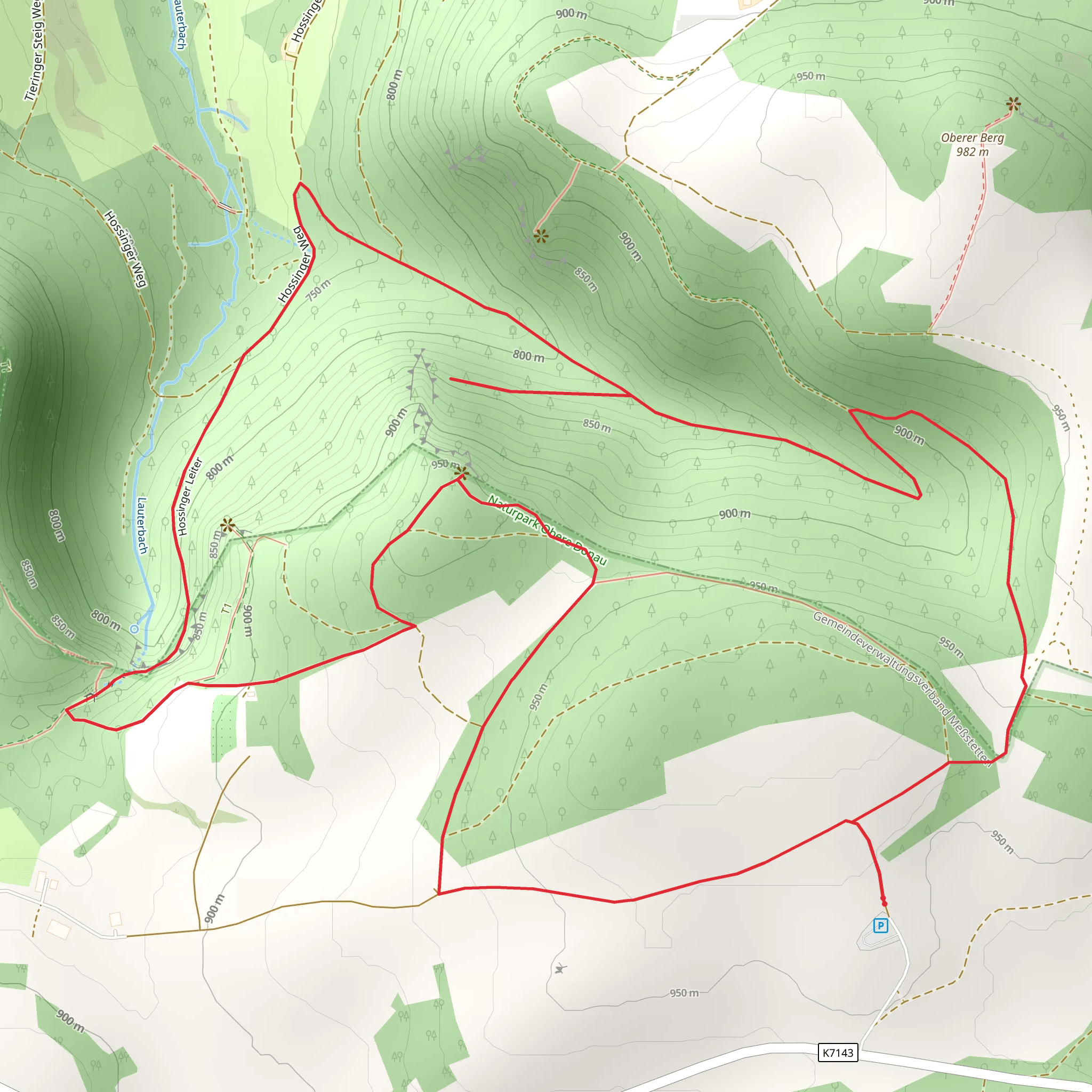 Muisloch and Hossinger Leiter Loop mobile static map