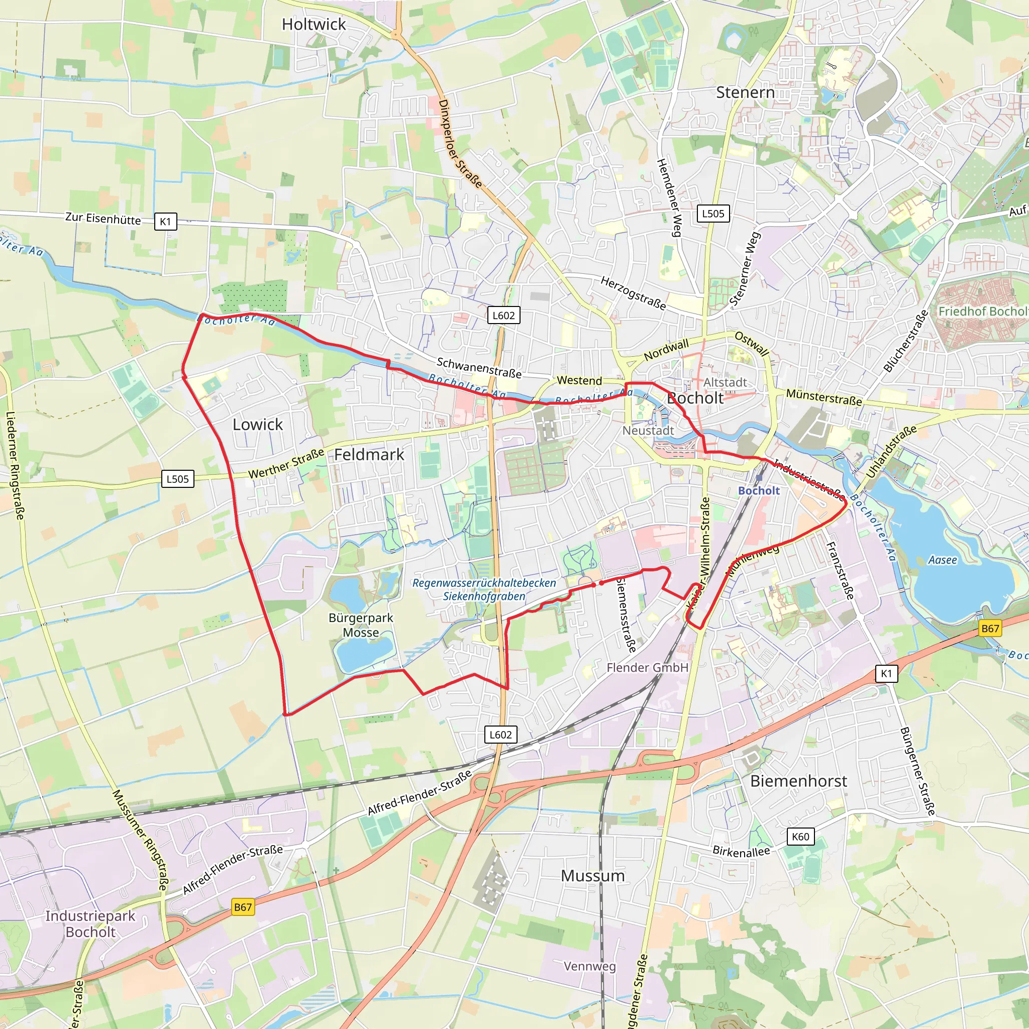 Bocholter Aa via Anholt Halle mobile static map