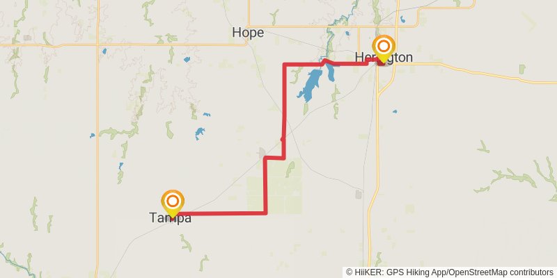 American Discovery Trail - Kansas stage 15 Map