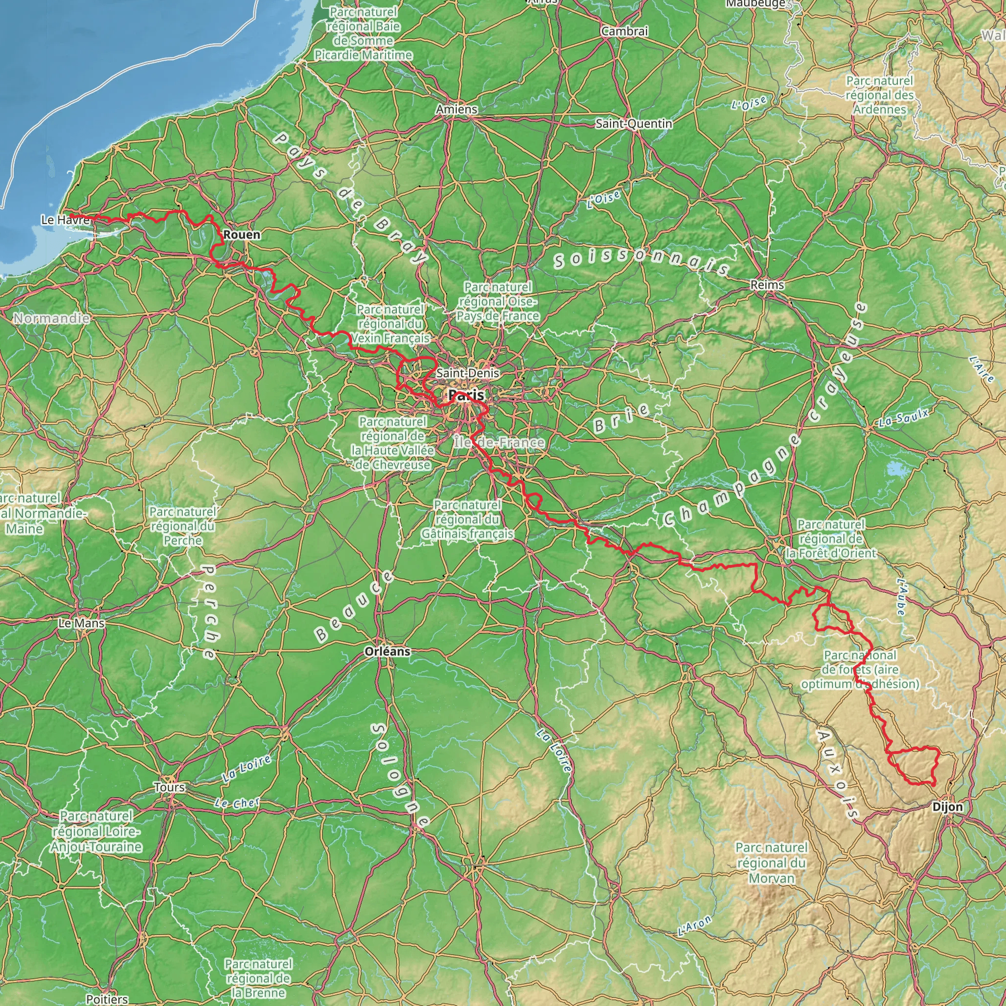 GR 2 - Sentier de la Seine mobile static map