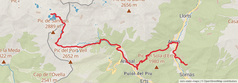 GR 11 Senda Pirenaica Cataluña stage 9 Map