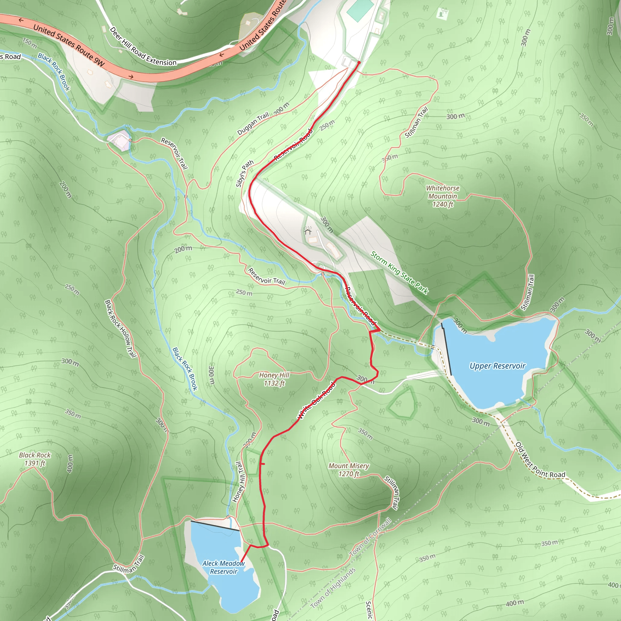 Aleck Meadow Reservoir Trail mobile static map
