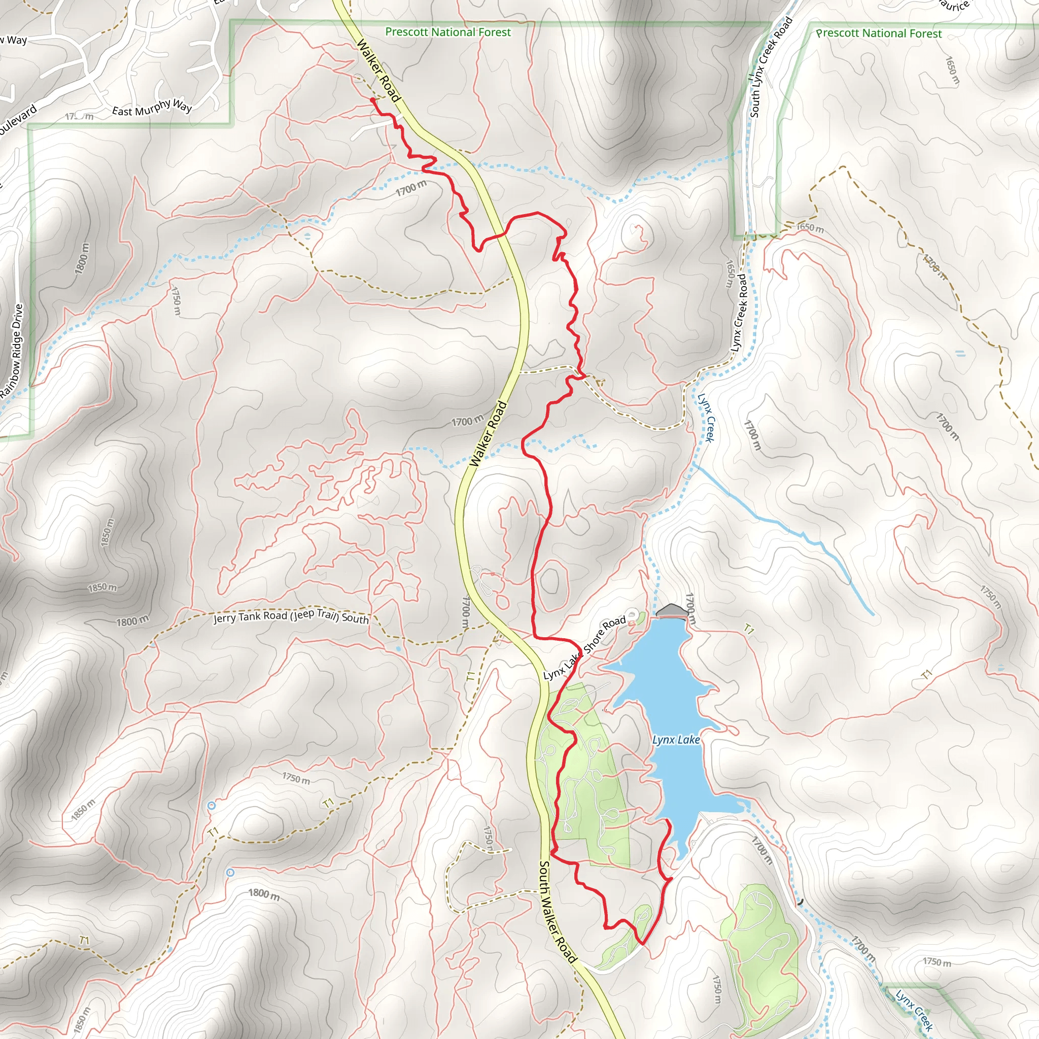 Lynx Lake via Homestead Trail - Walker Lake mobile static map