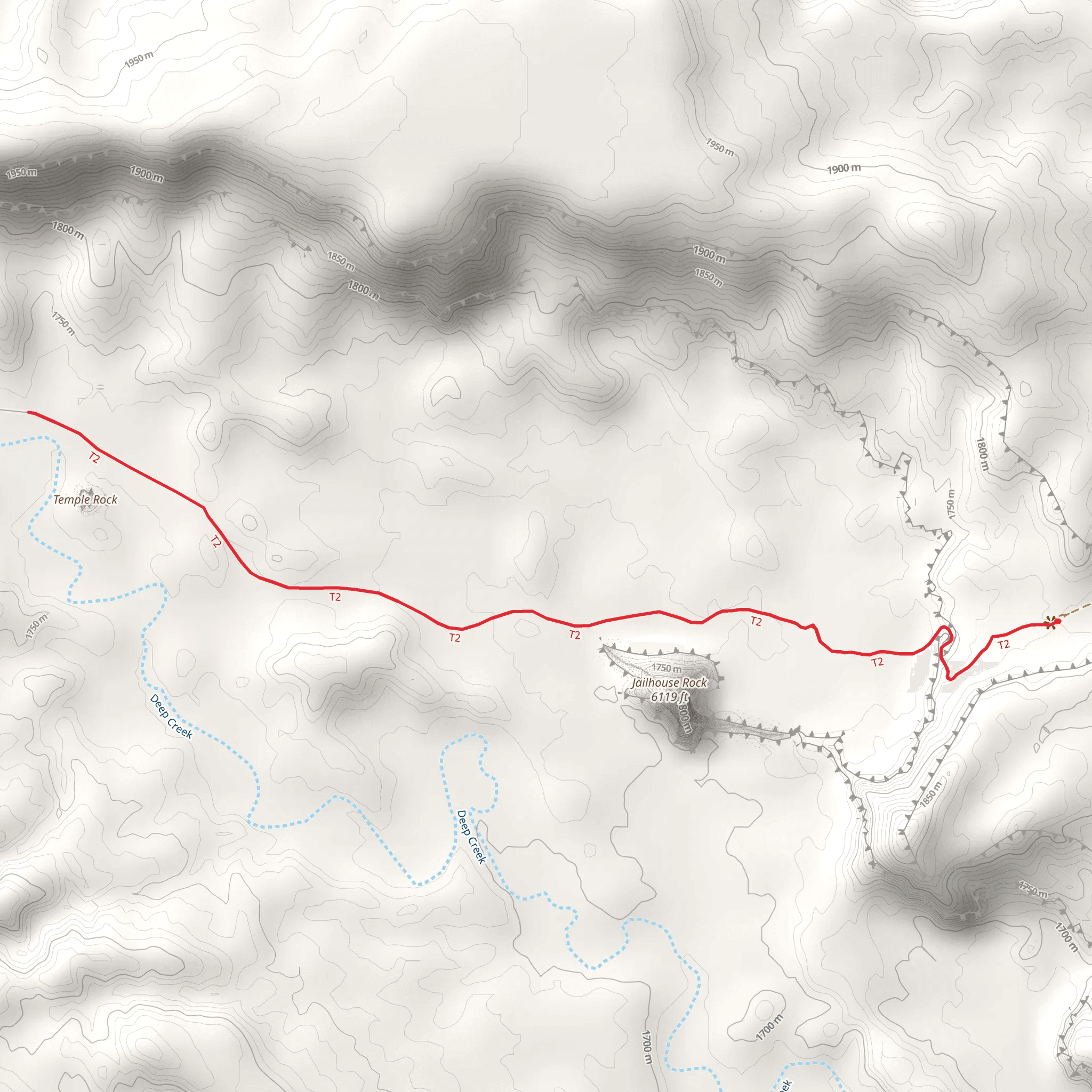 Jailhouse Rock and Temple Rock Route mobile static map