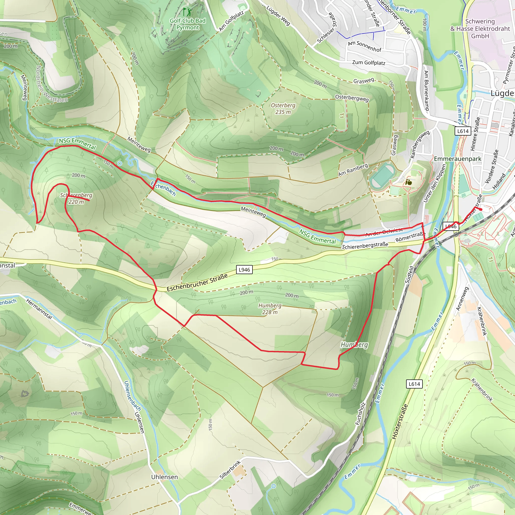Scheirenberg and Numberg via Osterbergweg mobile static map