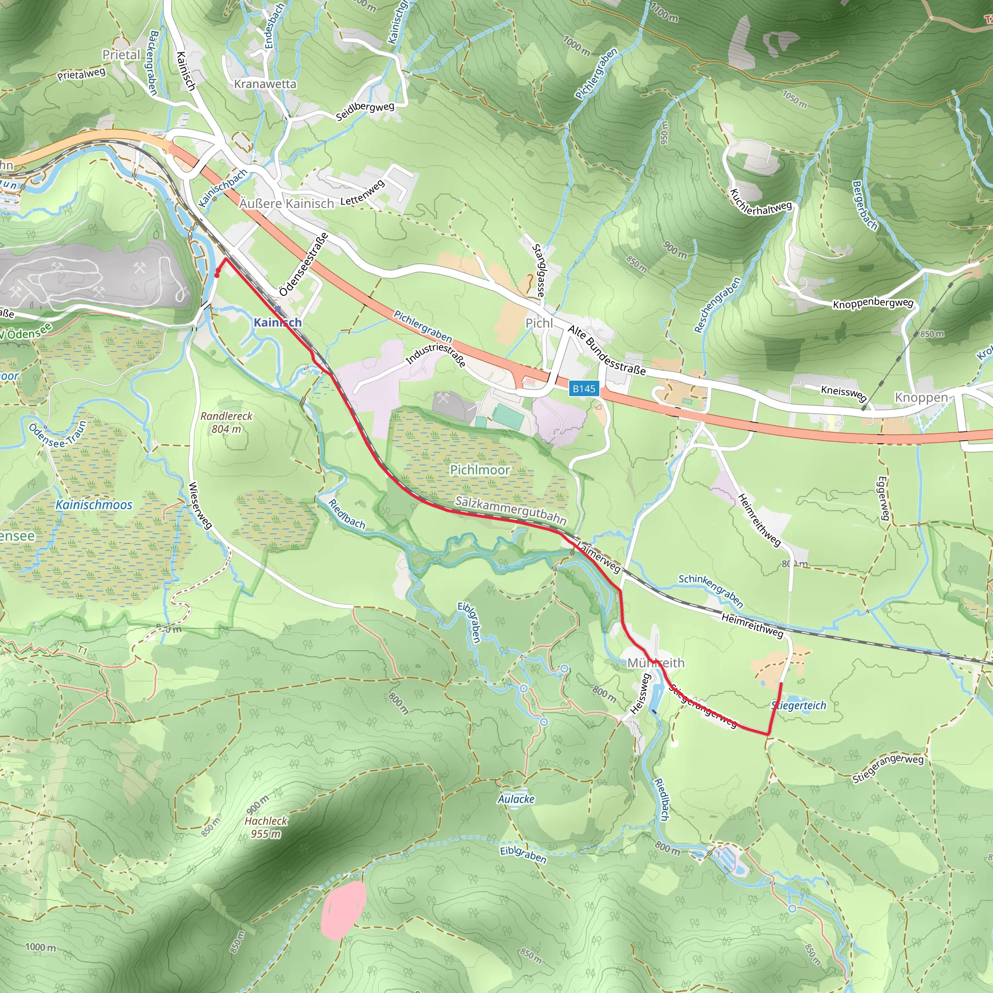 Kainisch to Jausenstation Stieger mobile static map