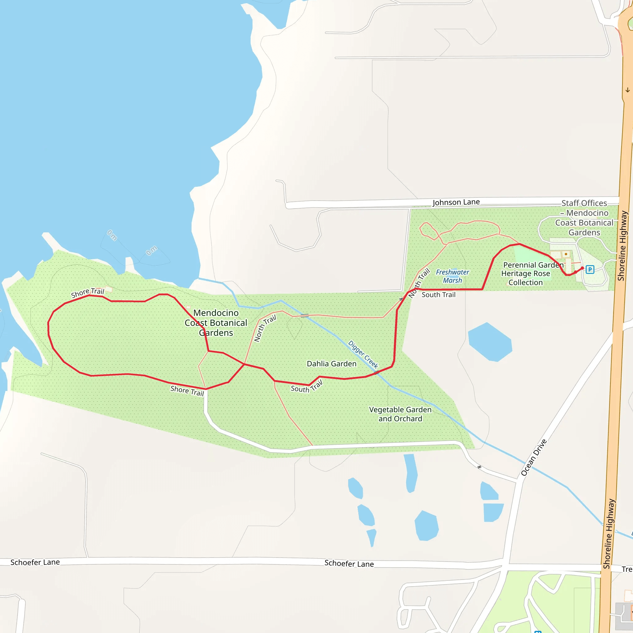 Dahlia Garden - Shore Trail mobile static map
