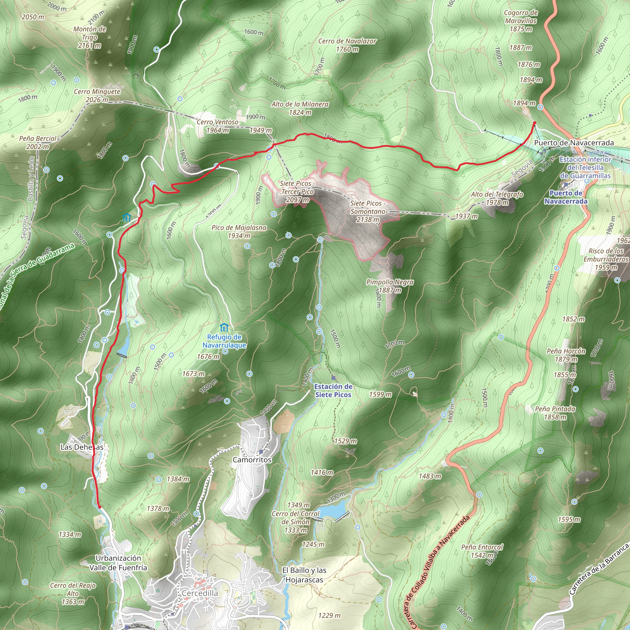 Puerto de Navacerrada Cercedilla mobile static map