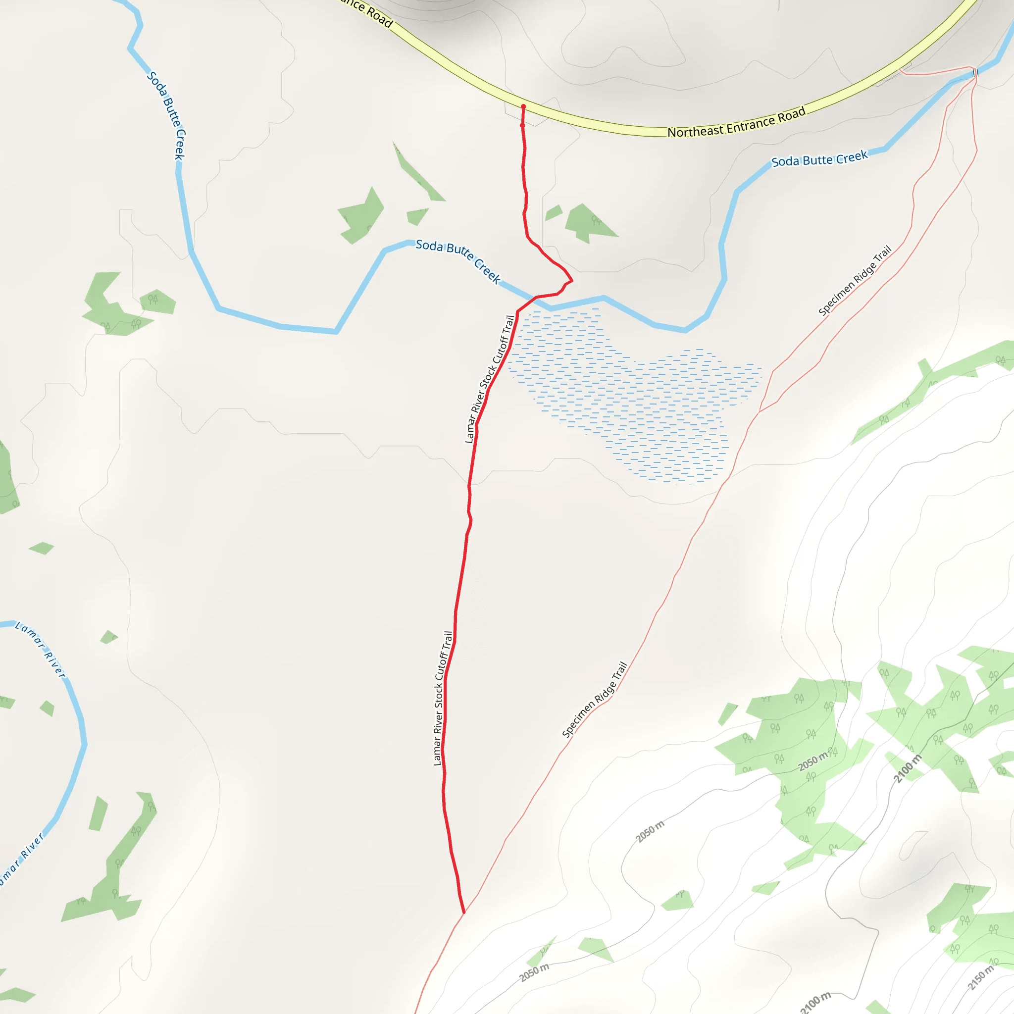 Lamar River Stock Cutoff Trail mobile static map
