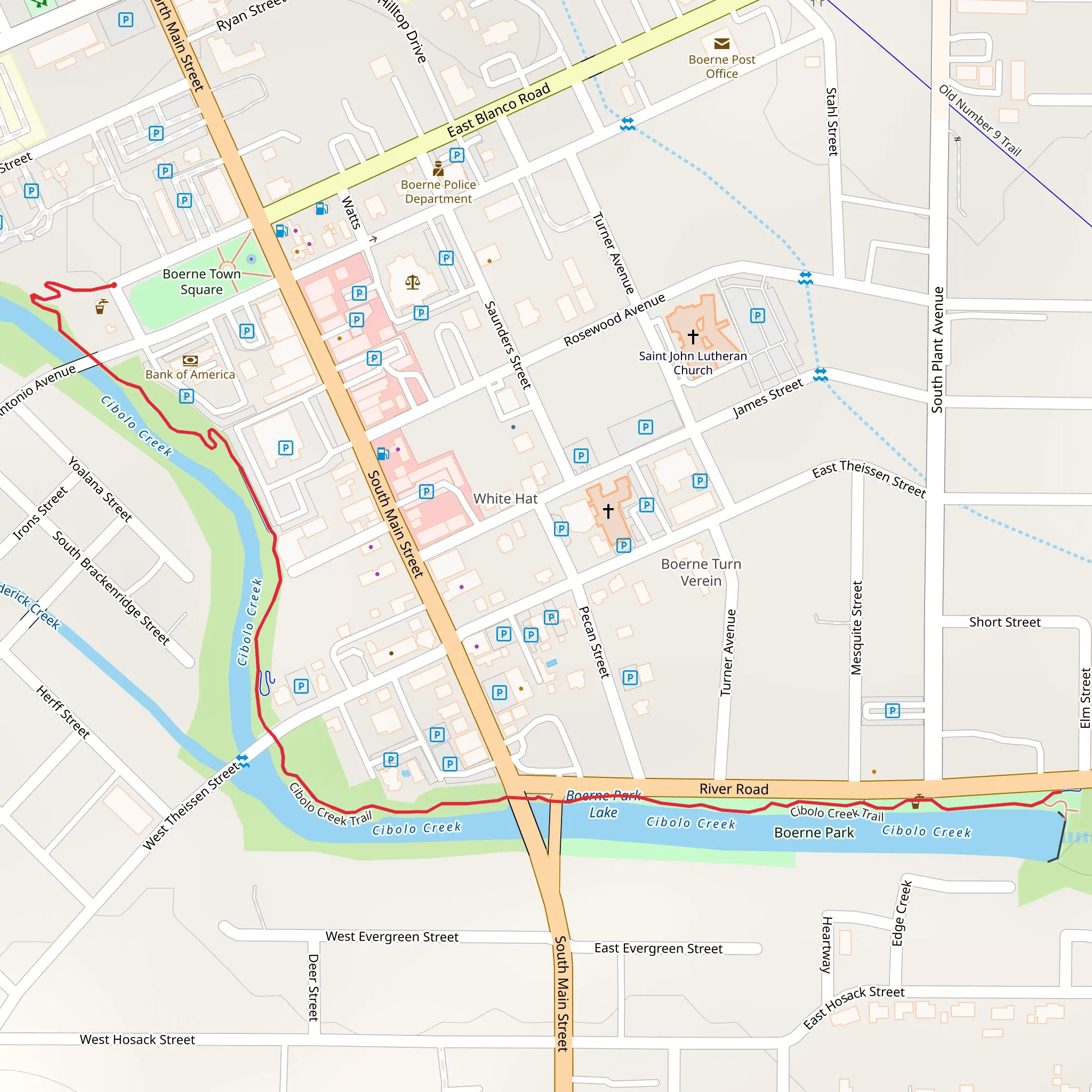 Cibolo Creek Trail mobile static map