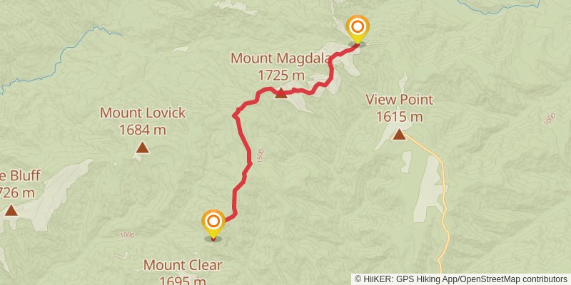 Australian Alps Walking Track stage 11 Map