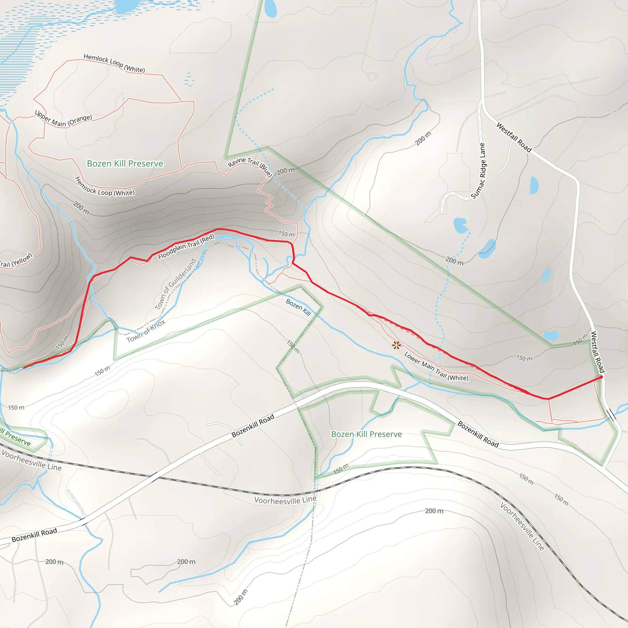 Bozen Kill via Red Trail mobile static map