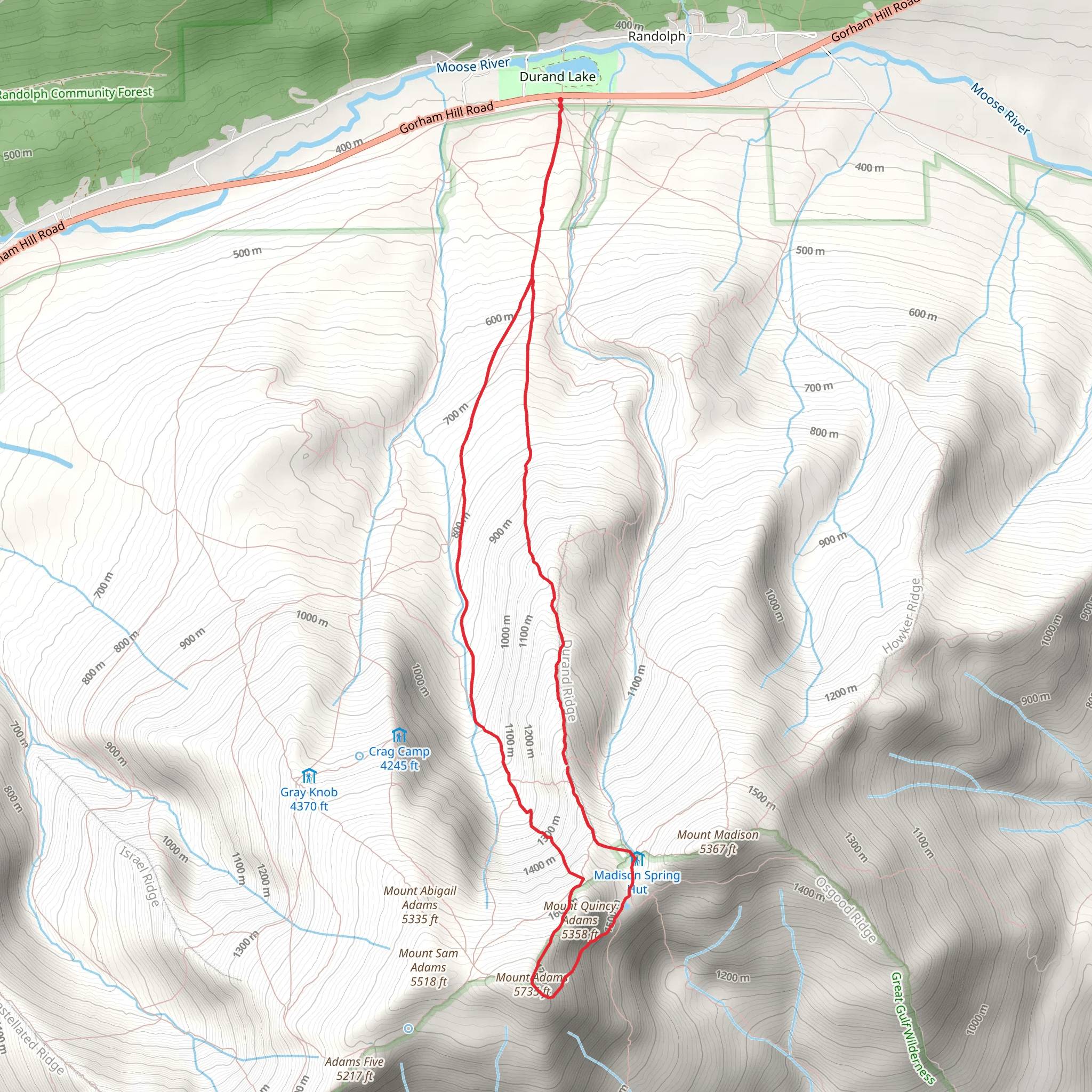 Mount Quincy via Airline Trail and Short Line Trail mobile static map