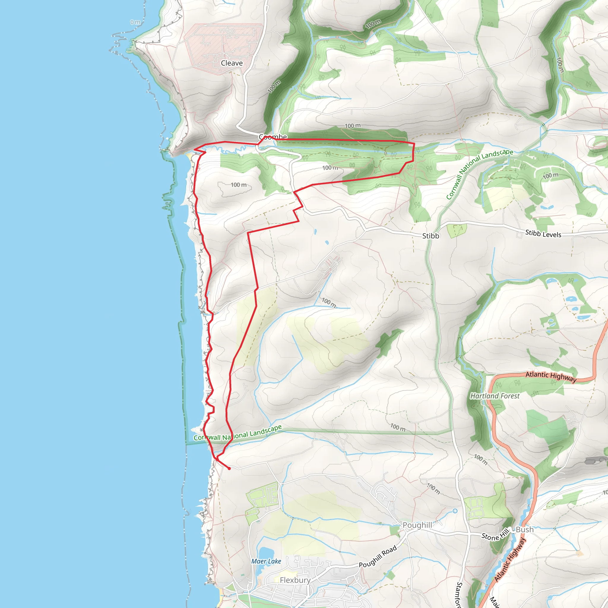 Sandymouth and Coombe Valley Walk mobile static map