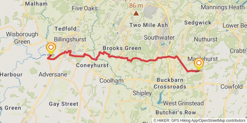 Sussex Diamond Way stage 2 Map