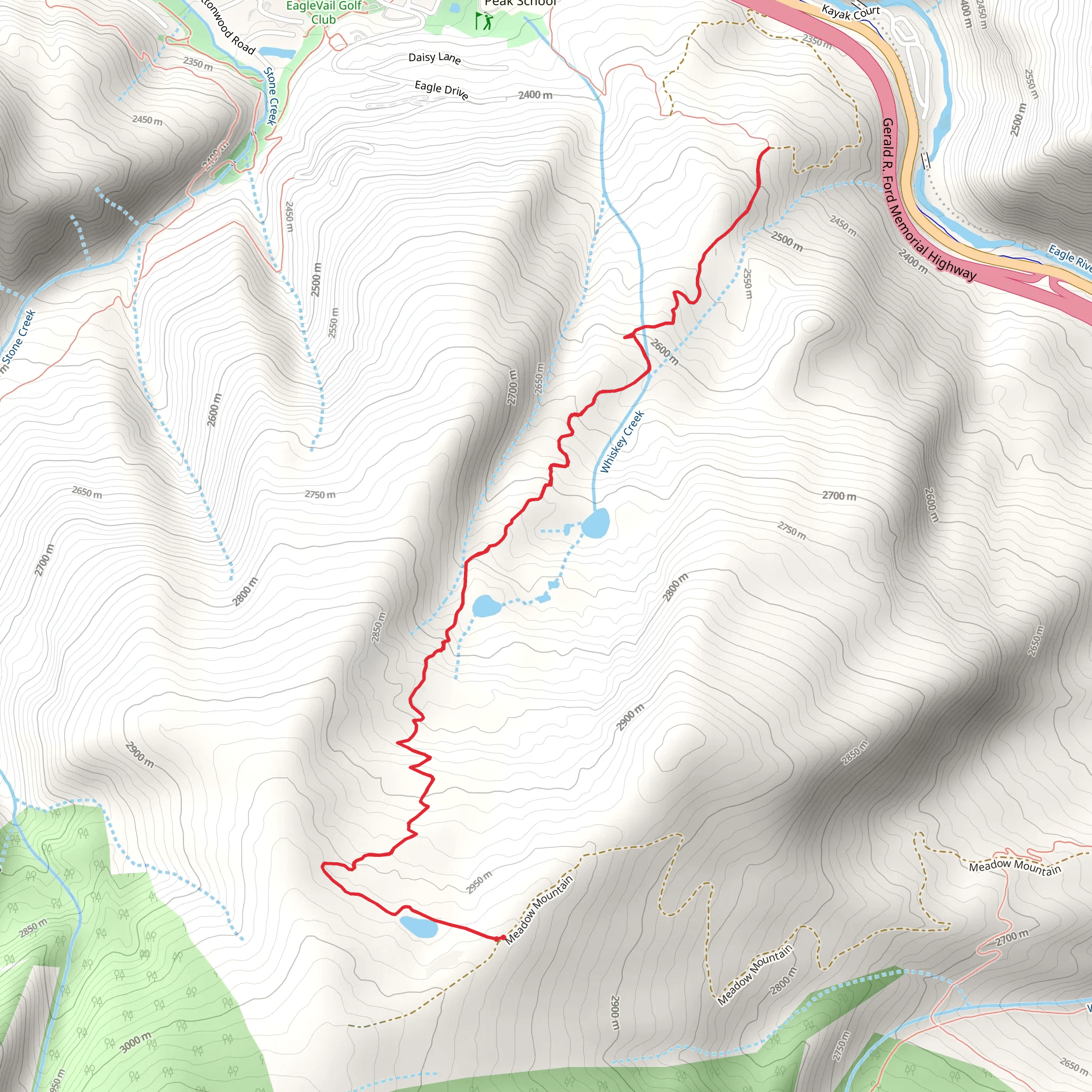 Whiskey Creek Trail mobile static map