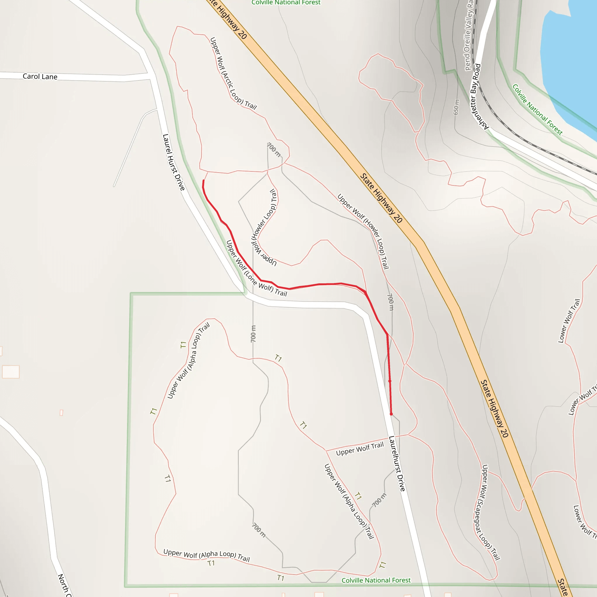 Upper Wolf - Lone Wolf Trail mobile static map