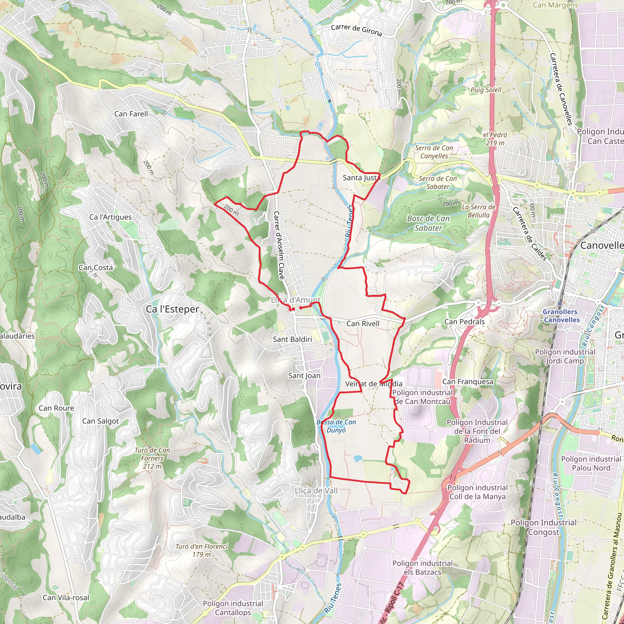 Pla del Rieral Path PR C 32 mobile static map