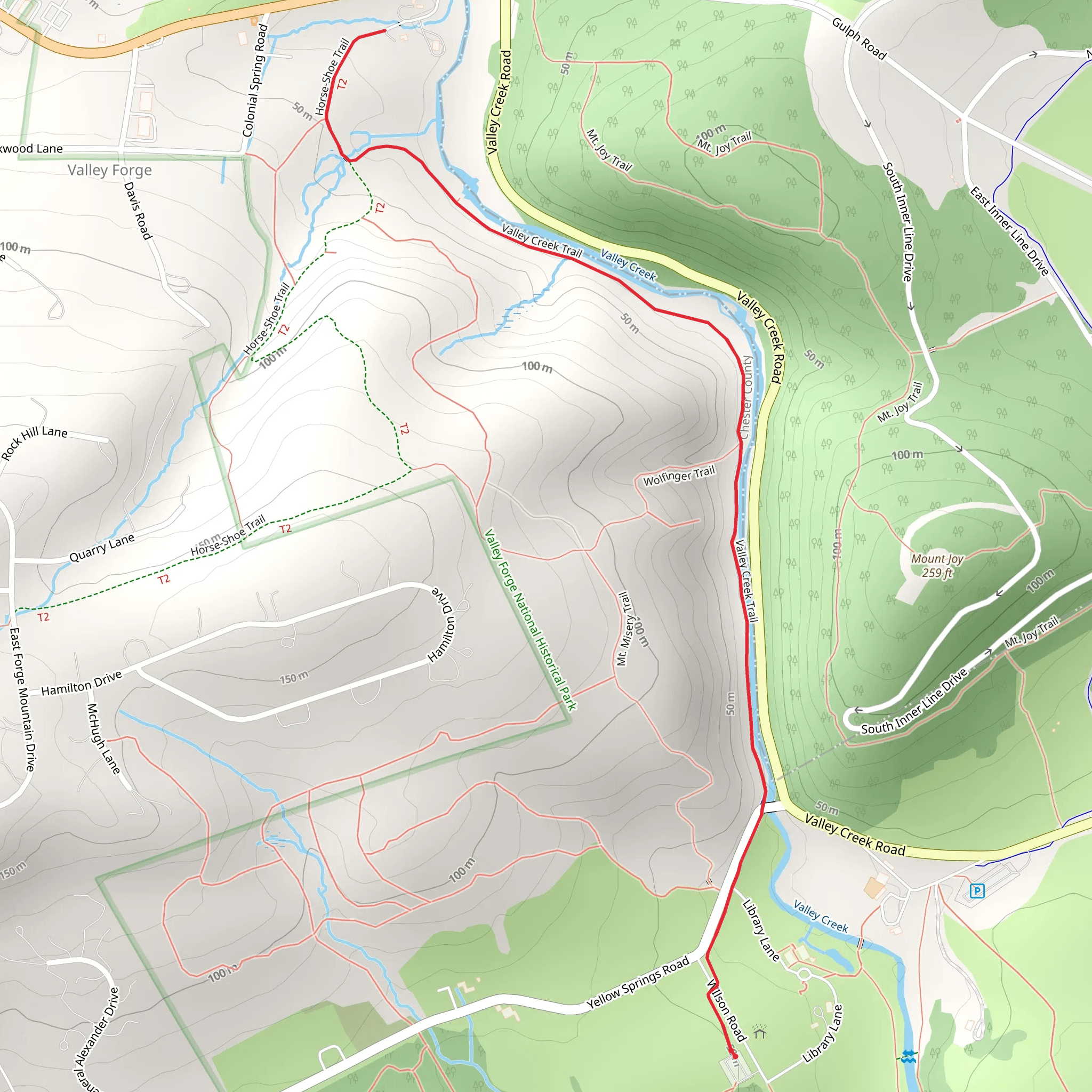 Valley Creek Trail mobile static map