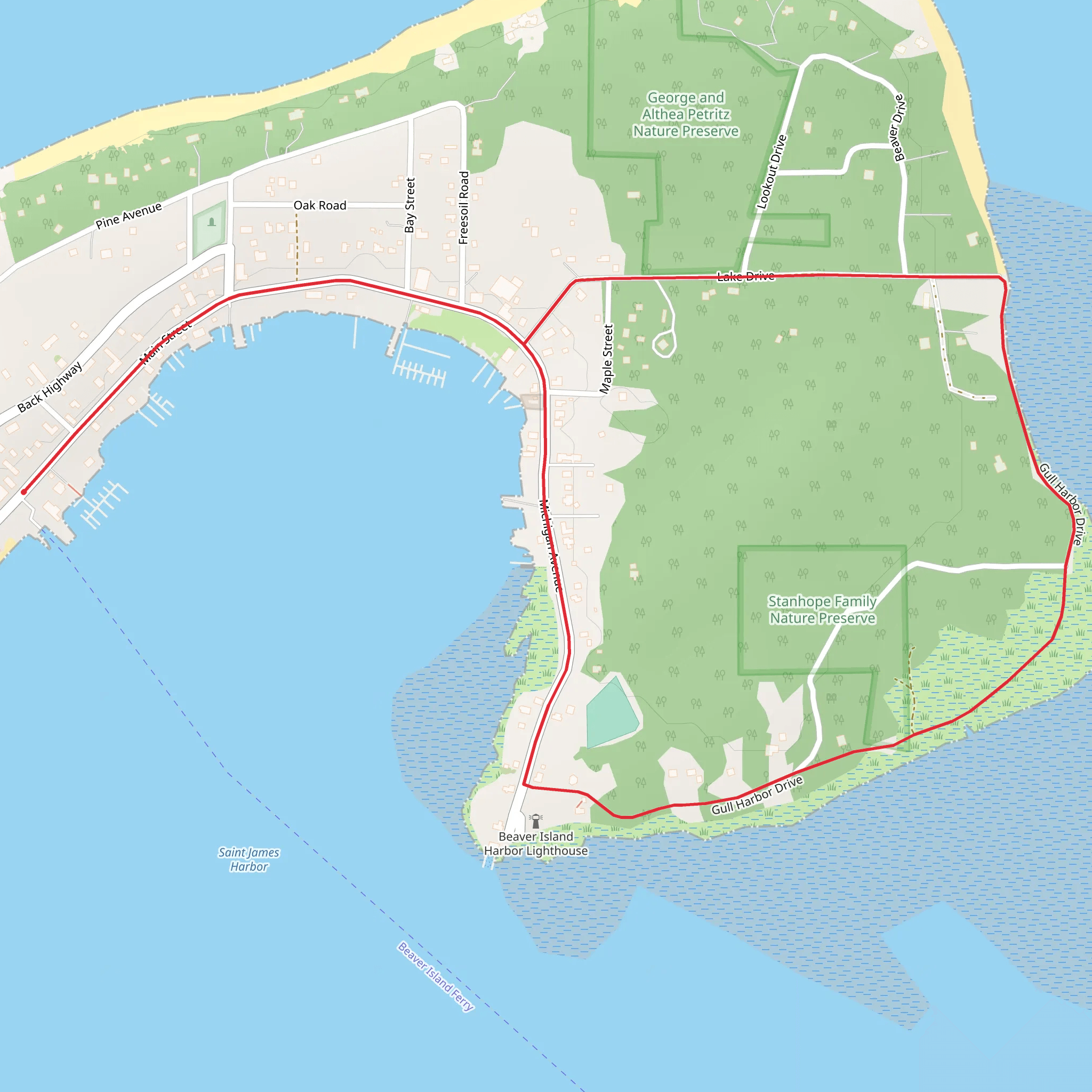 Lake Drive and Gull Harbor Drive Loop mobile static map