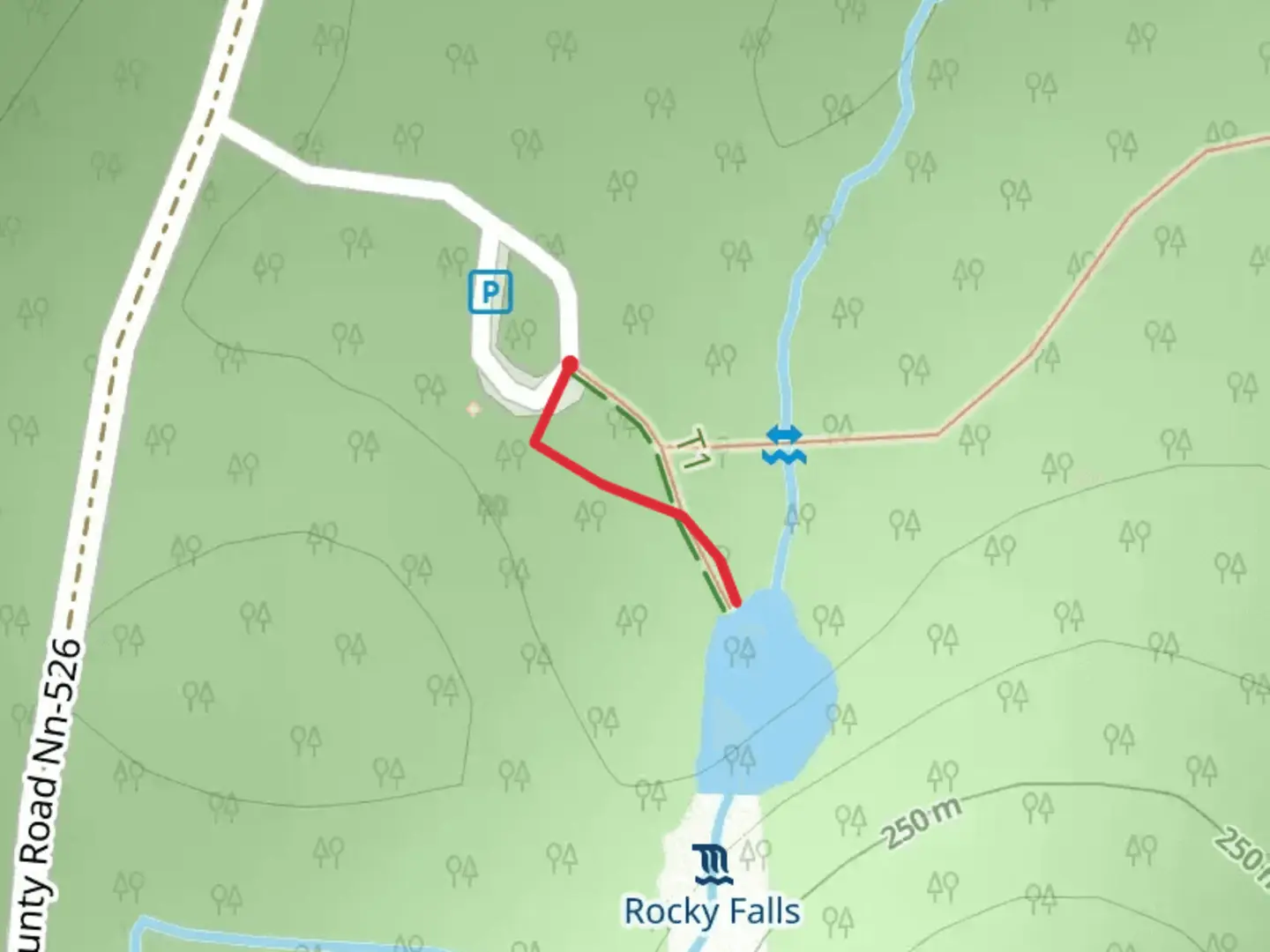 An image depicting the trail Rocky Creek and its surrounding area.