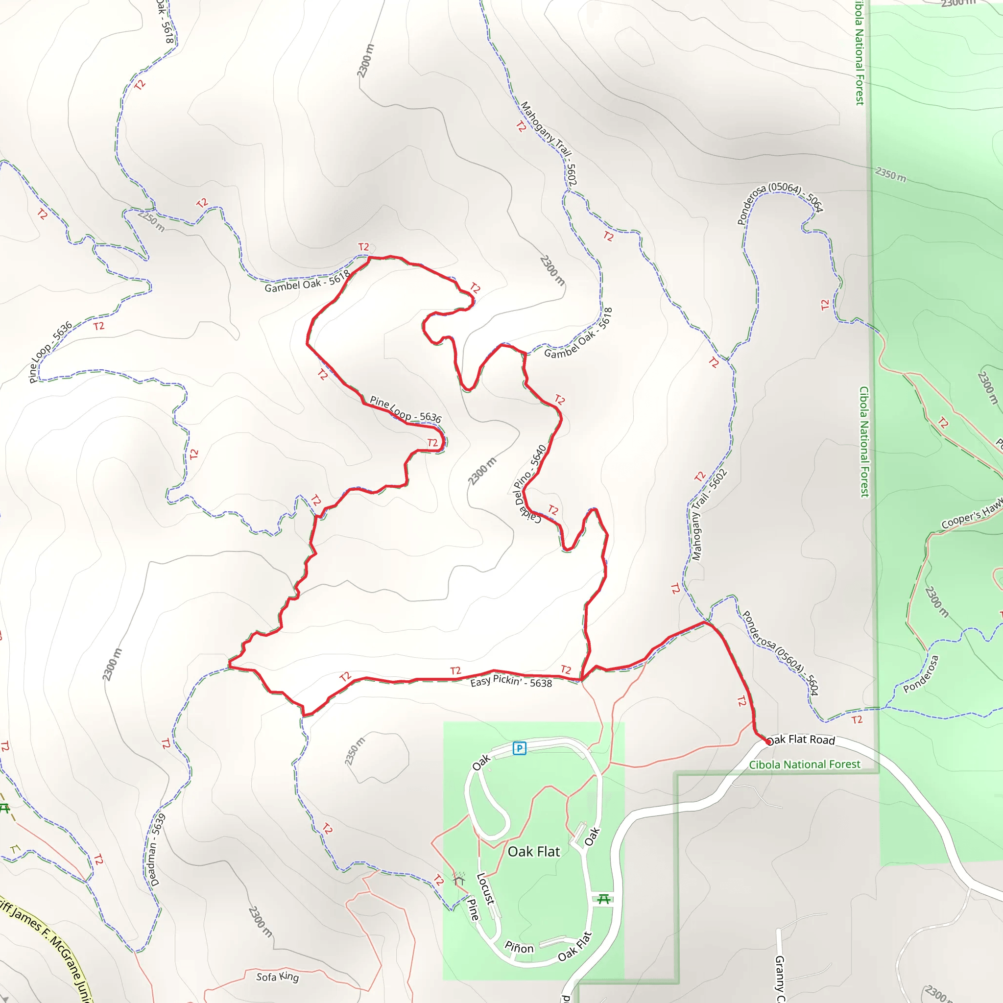 Easy Pickin' and Gamble Oak Loop mobile static map