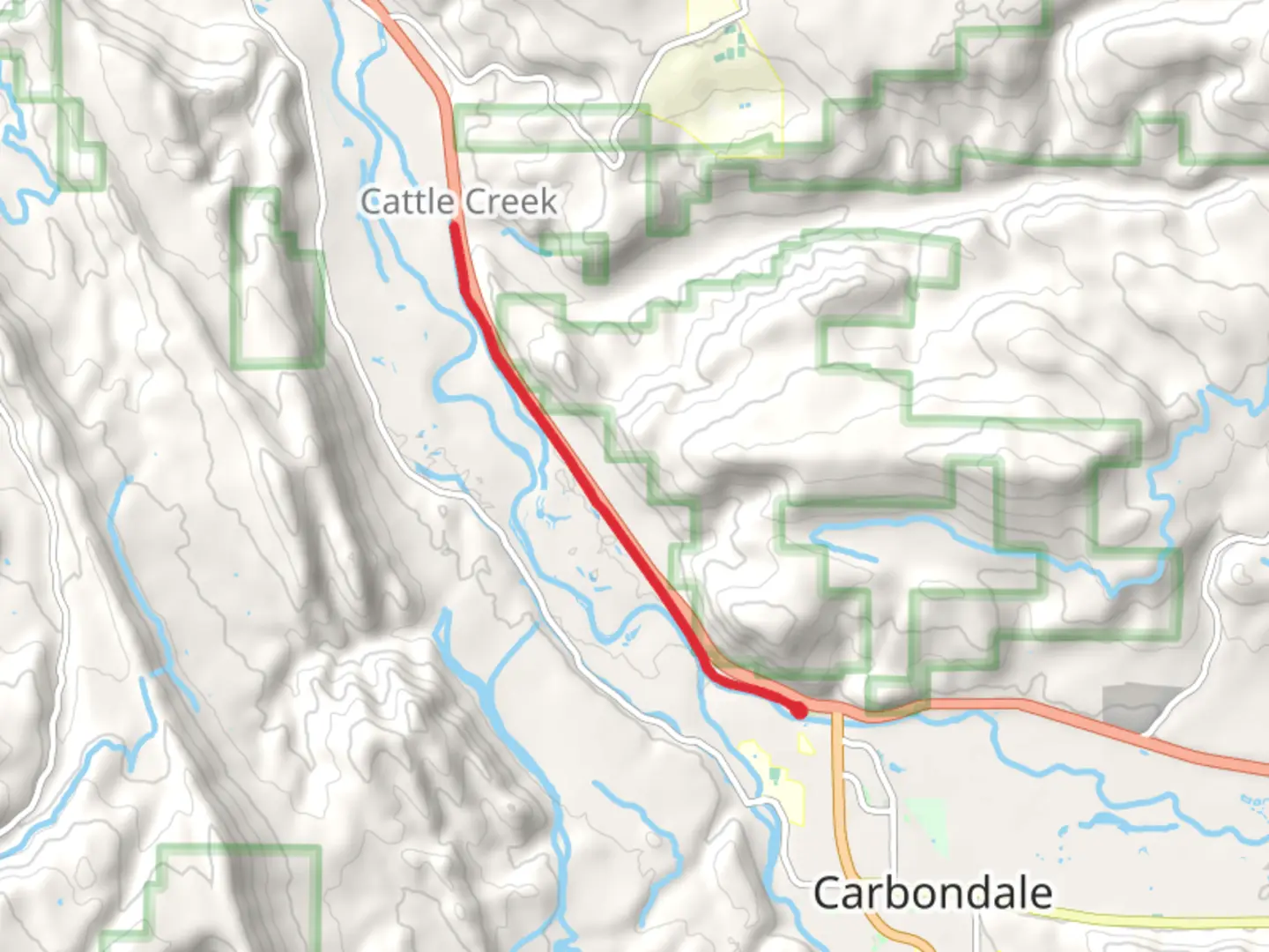 An image depicting the trail Roaring Fork River - Rio Grande Trail and its surrounding area.