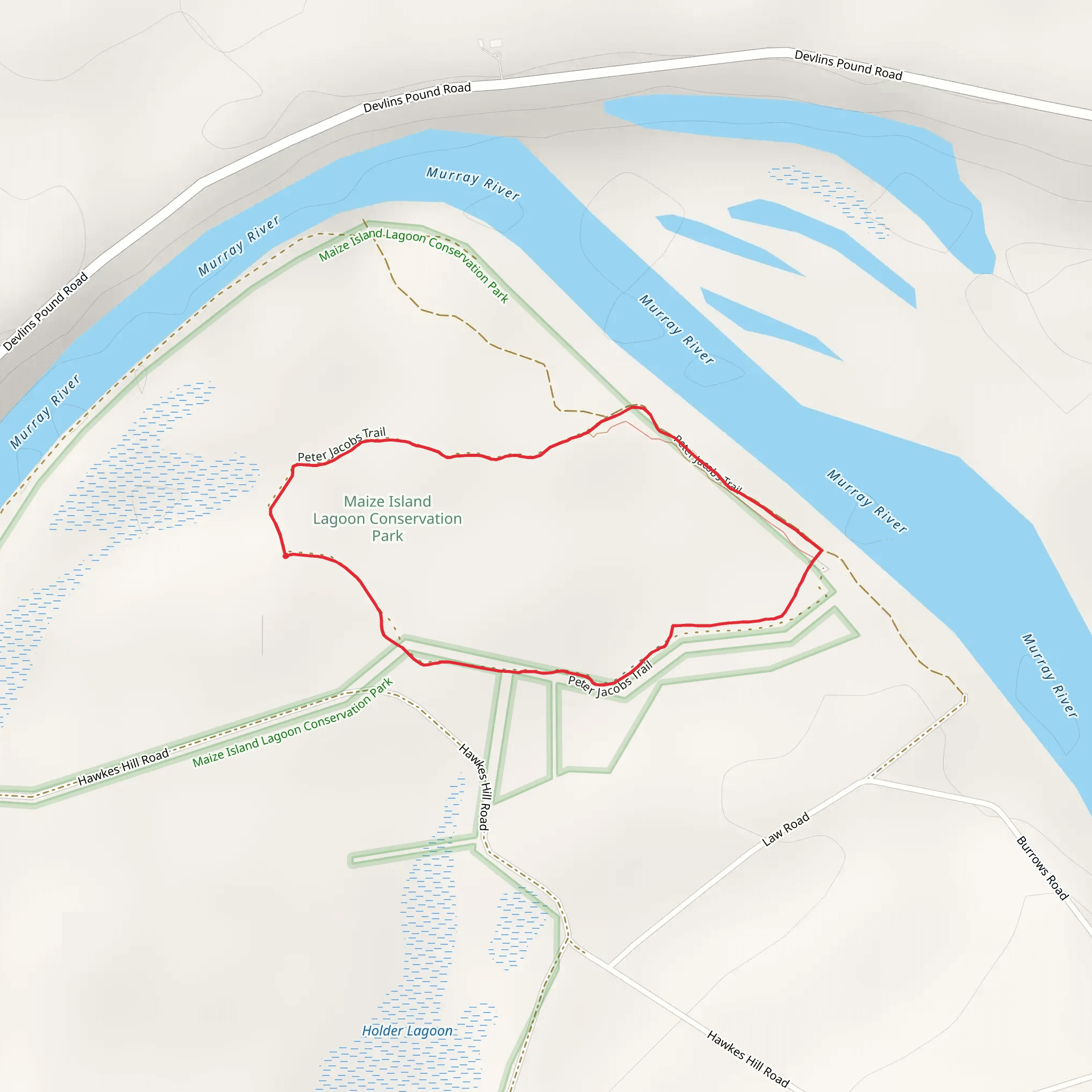 Peter Jacobs Trail mobile static map