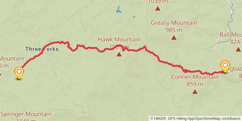 Appalachian Trail stage 2 Map
