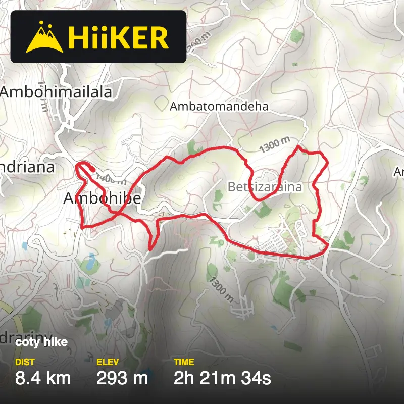 A map preview of the recording coty hike .